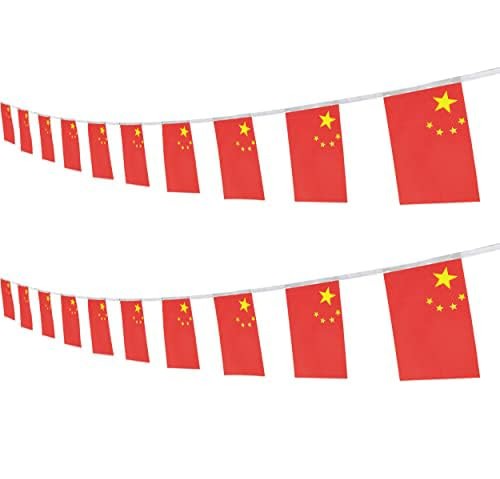 China Chinese String Banner Flag,16 ft 20 Mini Flags String, 5.5 x 8.2 Inch S…