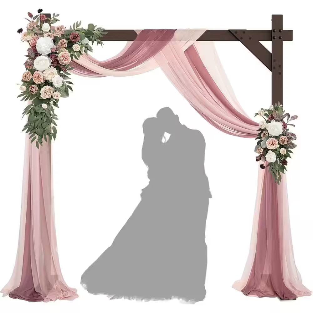 89.76 In. X 89.76 In. Wooden Square Wedding Arbor Arch Backdrop Stand for Outdoo