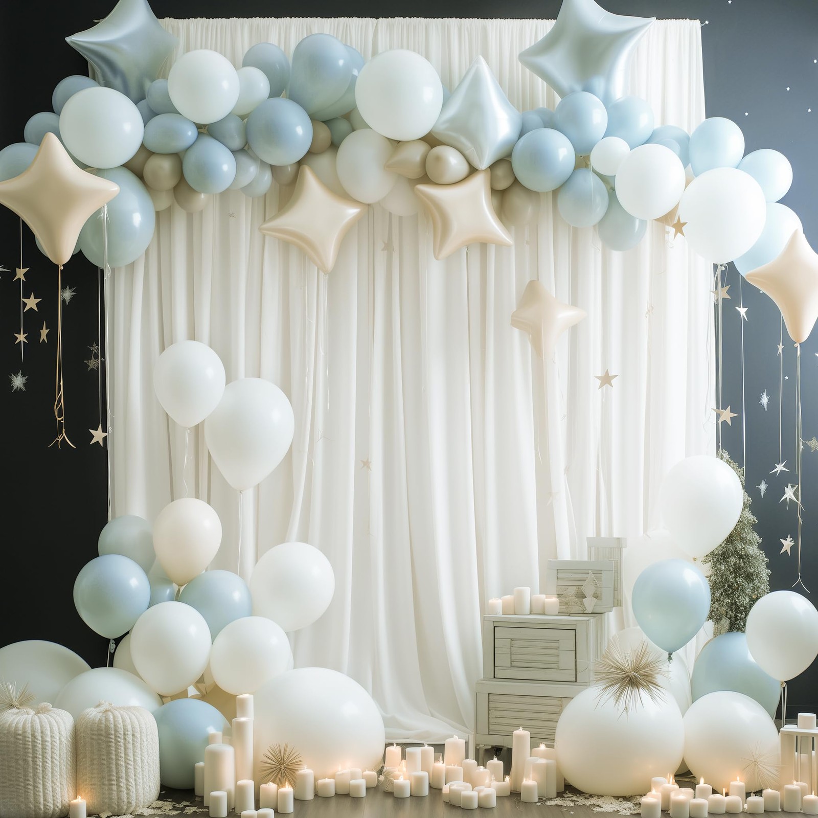 10×8 Ft Ivory Backdrop Curtains For Parties 2 Panels Rod Pocket Hub