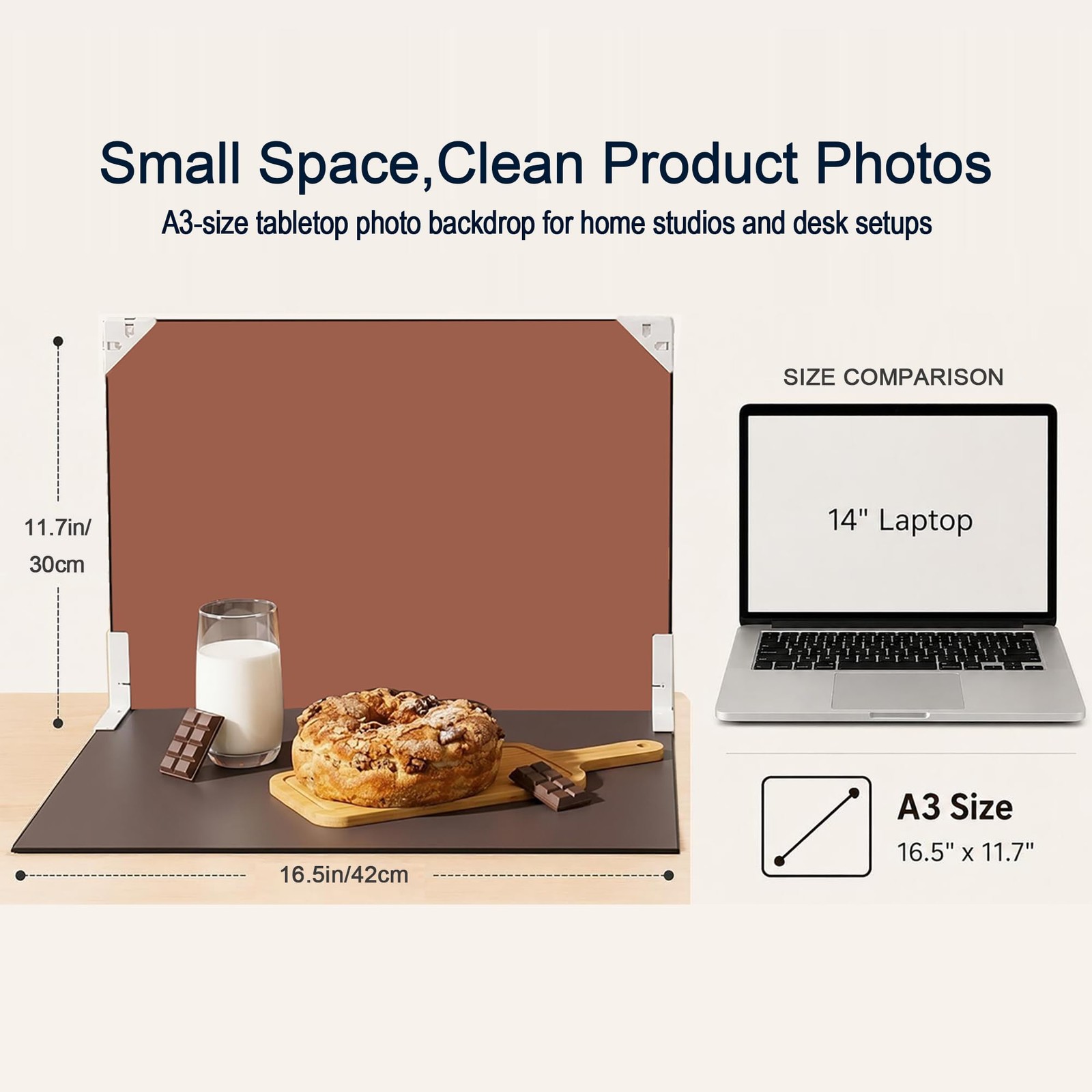 16.5×11.7 Inch Tabletop Photo Backdrop Kit 10 DoubleSided Backgrounds Food