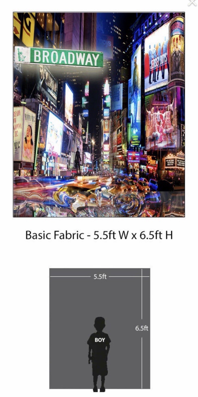 5.5 X6.5 Broadway Themed Fabric Photo Backdrop