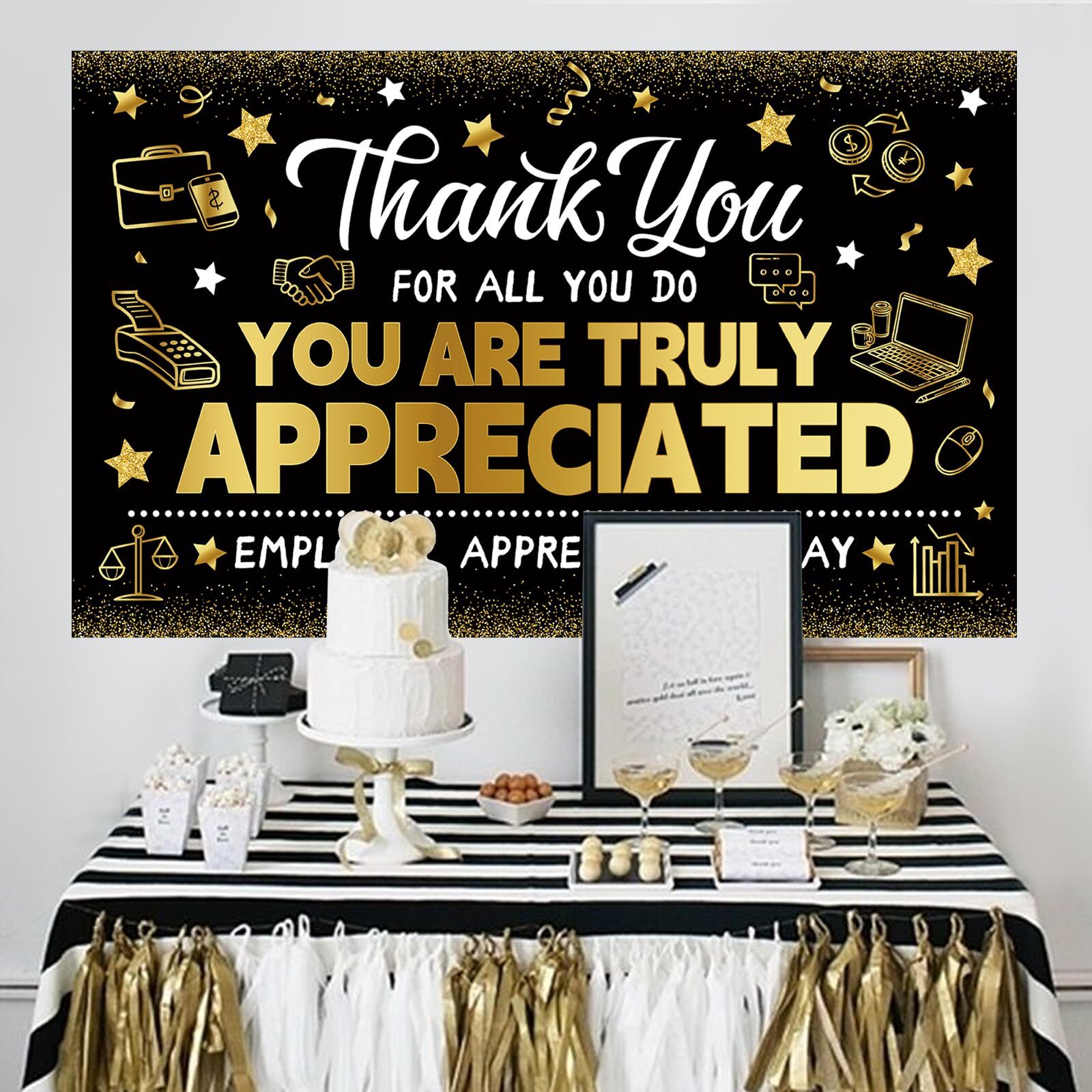 We Appreciate You Party Decoration Employee Appreciation Day Backdrop Decorat…
