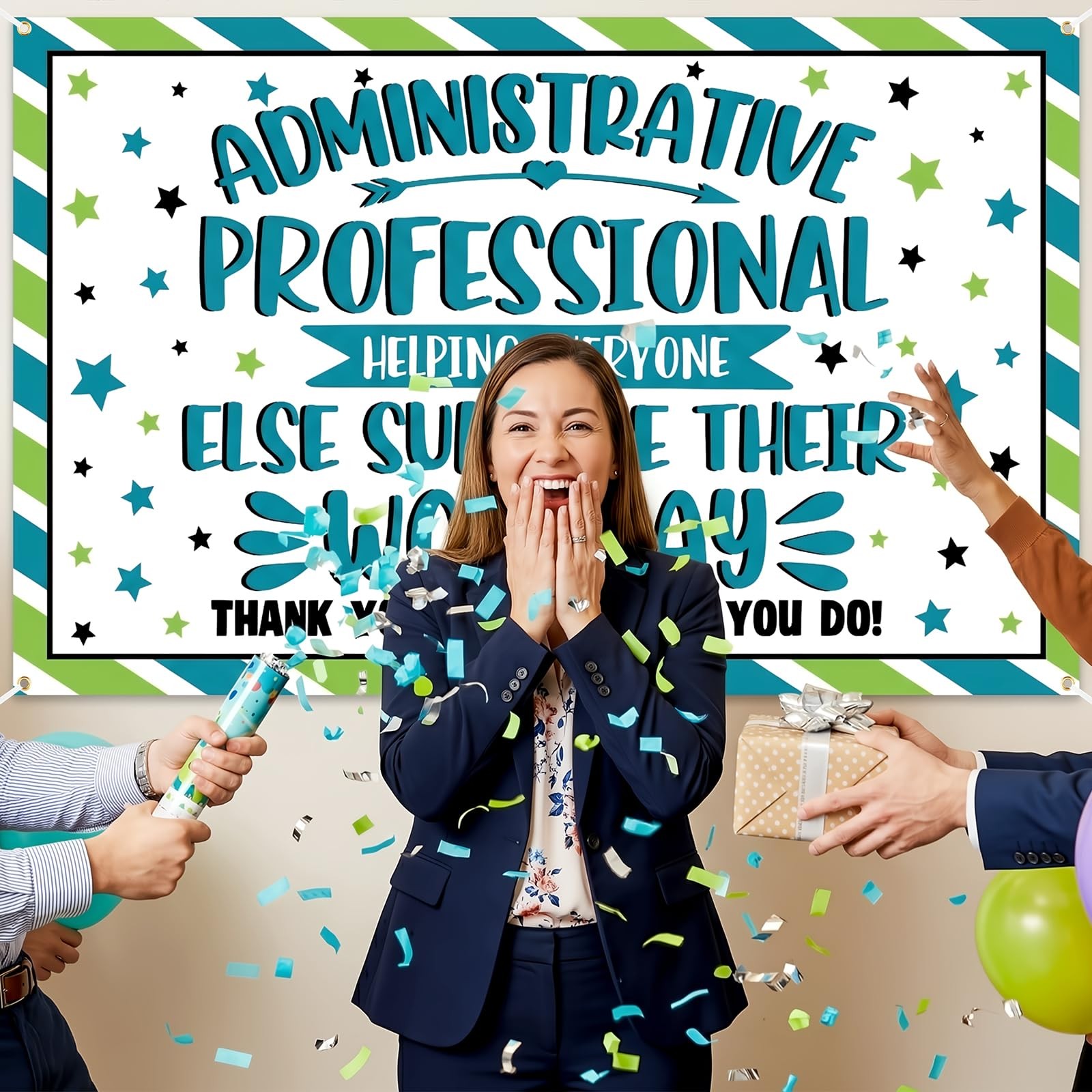 Lofaris Administrative Professionals Day Banner – 70.8 x 43.3 Inches, Thank Y…