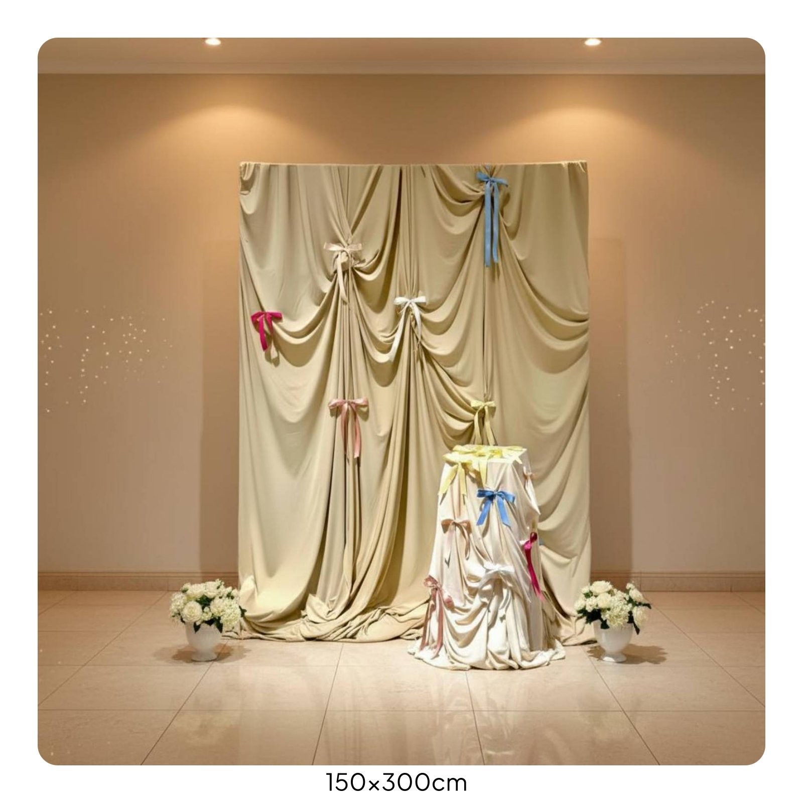 Bowknot Background Material Trendy Design Pleated Backdrop Cloth