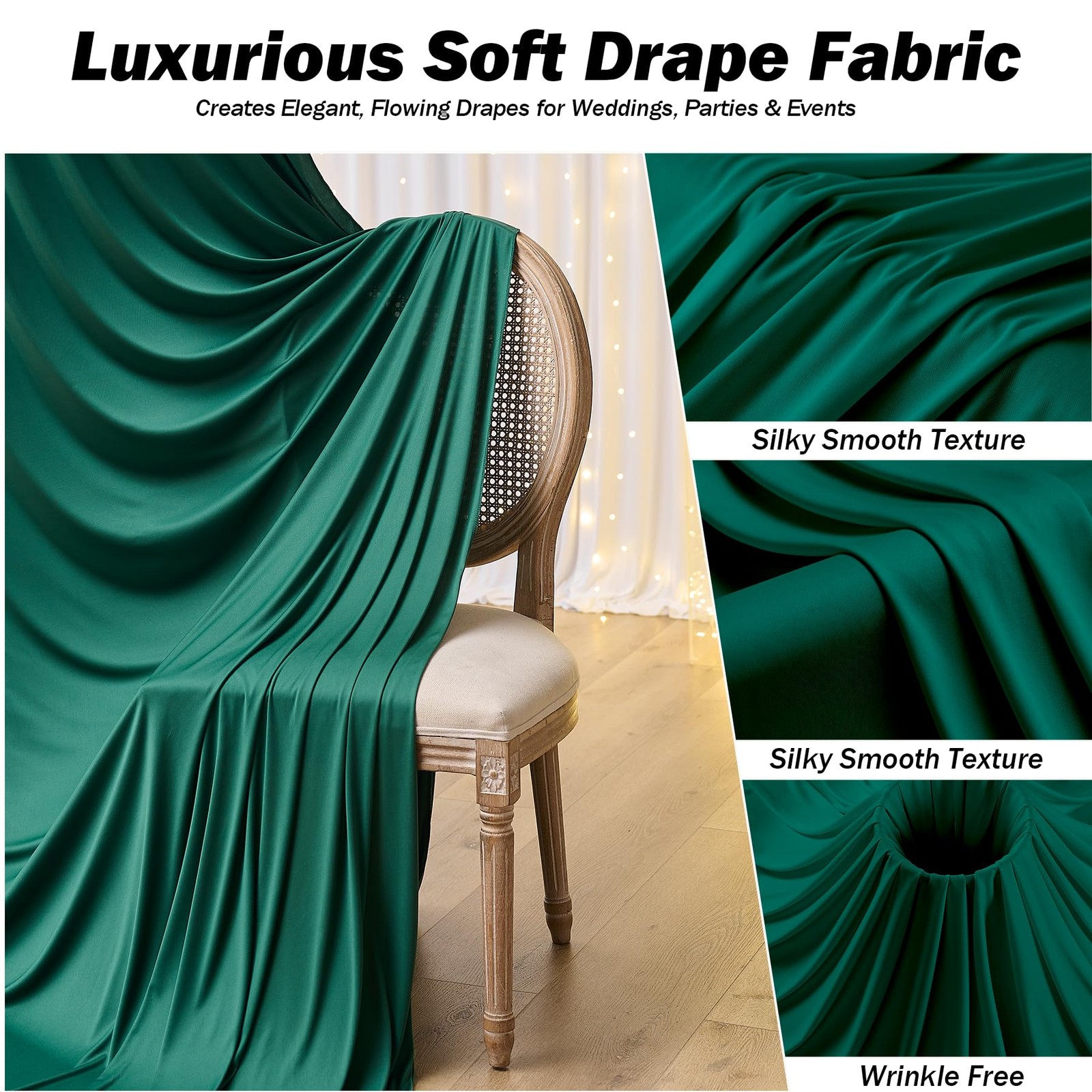10x12ft Forest Green Backdrop Curtains Wrinkle Free Polyester Drapes 2 PCS