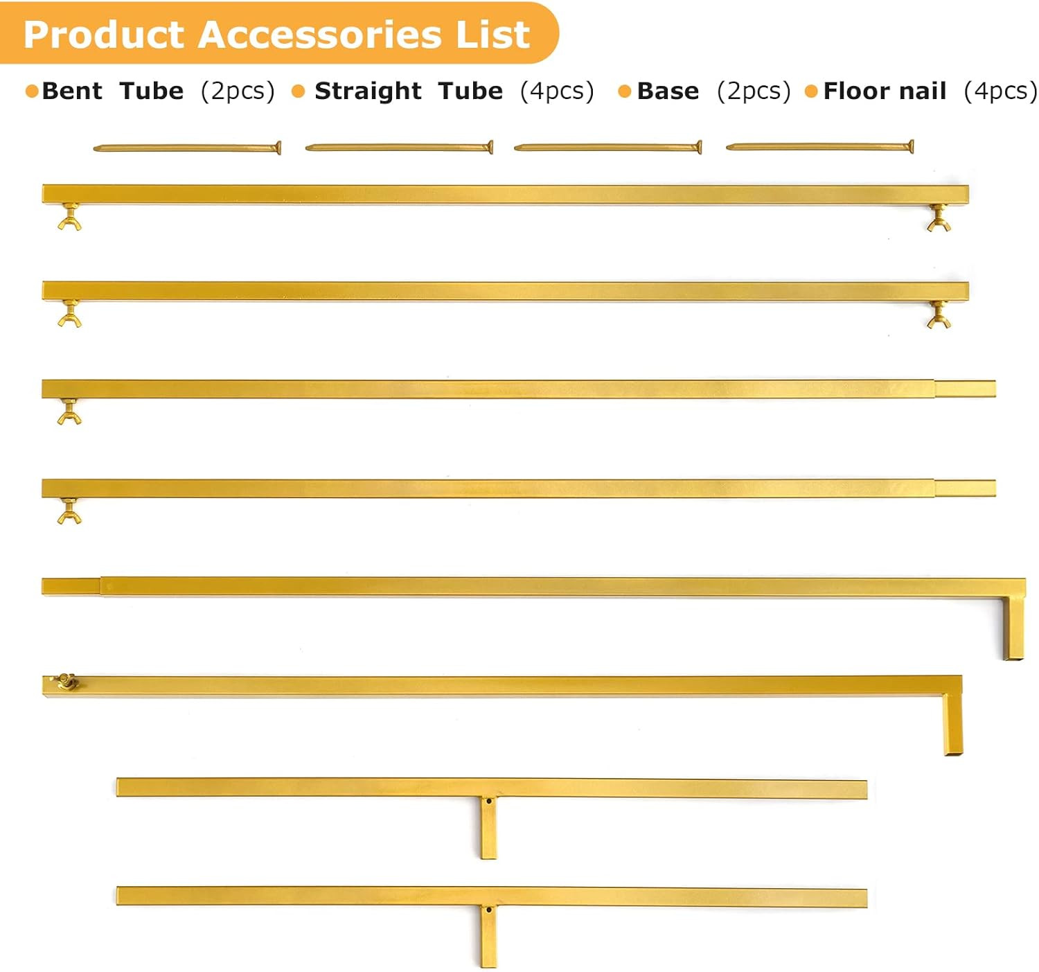 Wedding Arch Square 6.56FT X 6.56FT Metal Backdrop Stand with Support Feet Nails