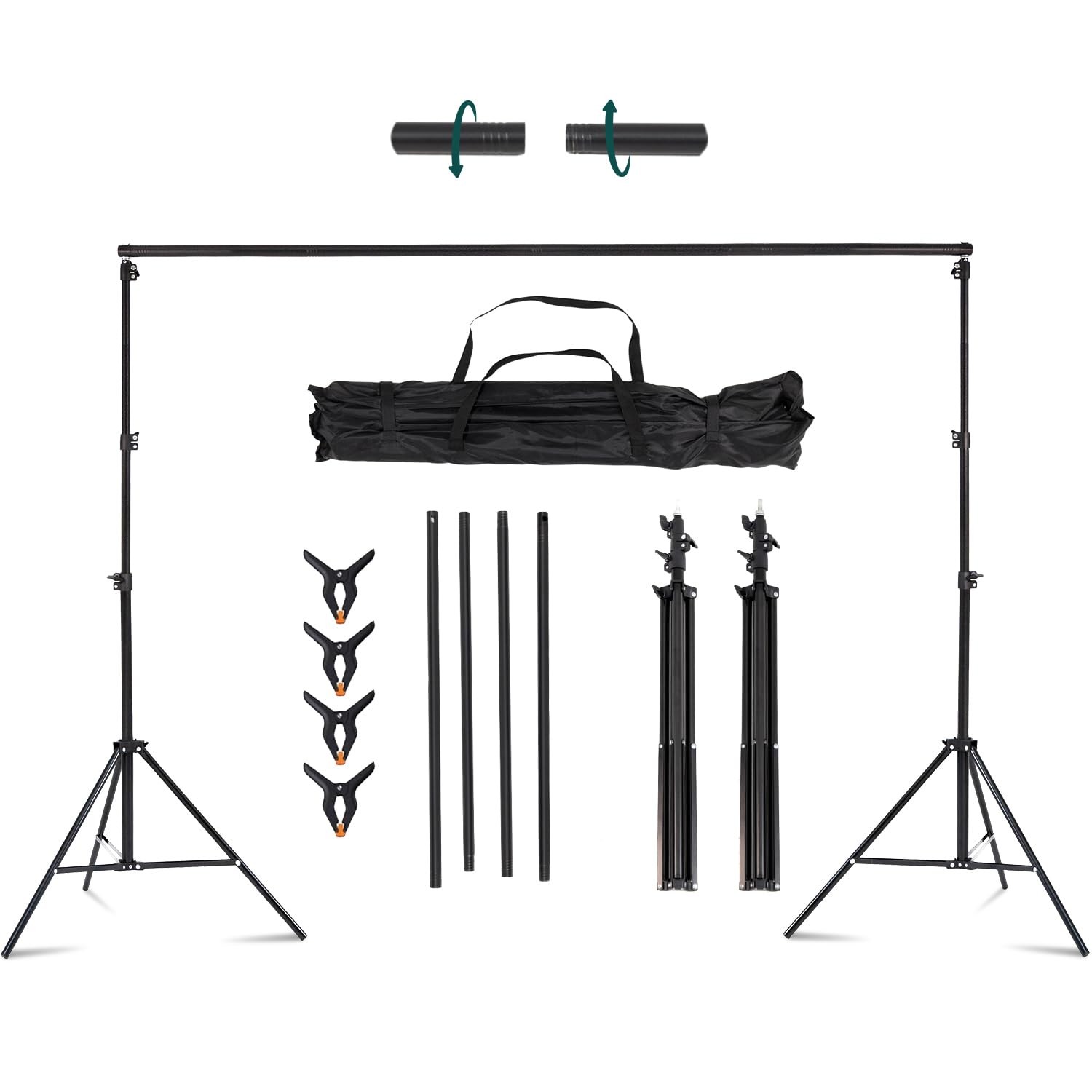Photo Backdrop Stand 10×8.5ft Adjustable Background Stand Kit for Photography…