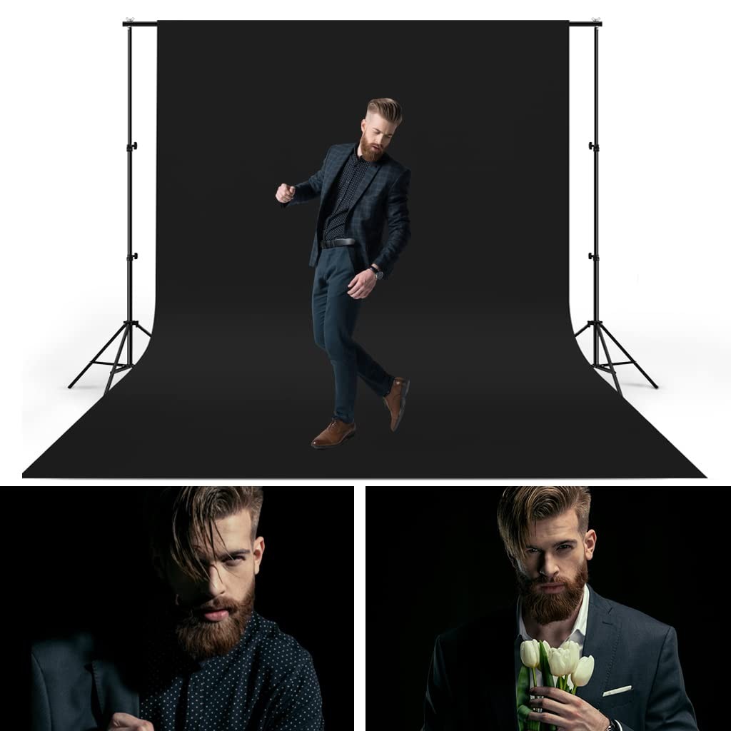 10X20ft Black Photo Backdrops for Photography, LCUIRC Large, 10x20ft