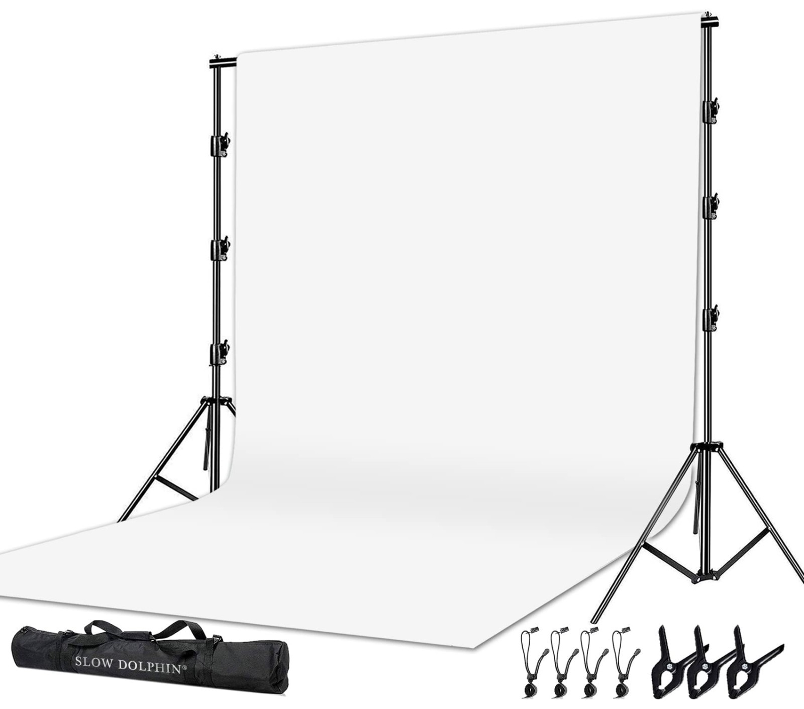 10x12ft White Cotton Muslin Backdrop with 10x10ft Stand & Support Kit for Photog