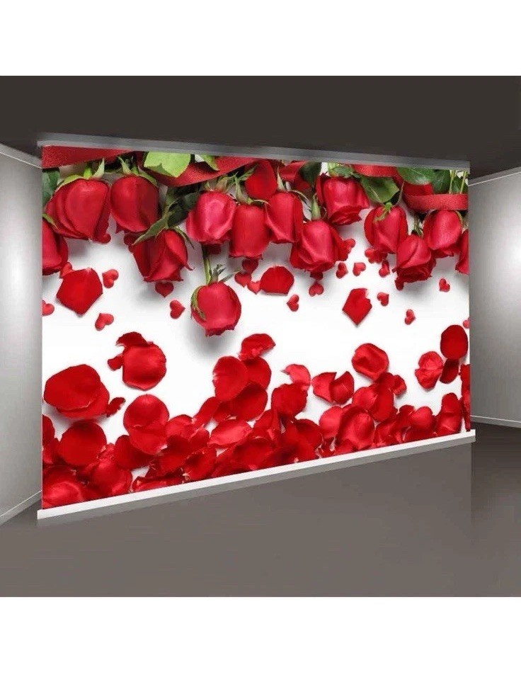 Roses Photo Backdrop 10x7ft Love Red Petals Background Valentines FAST SHIPPING