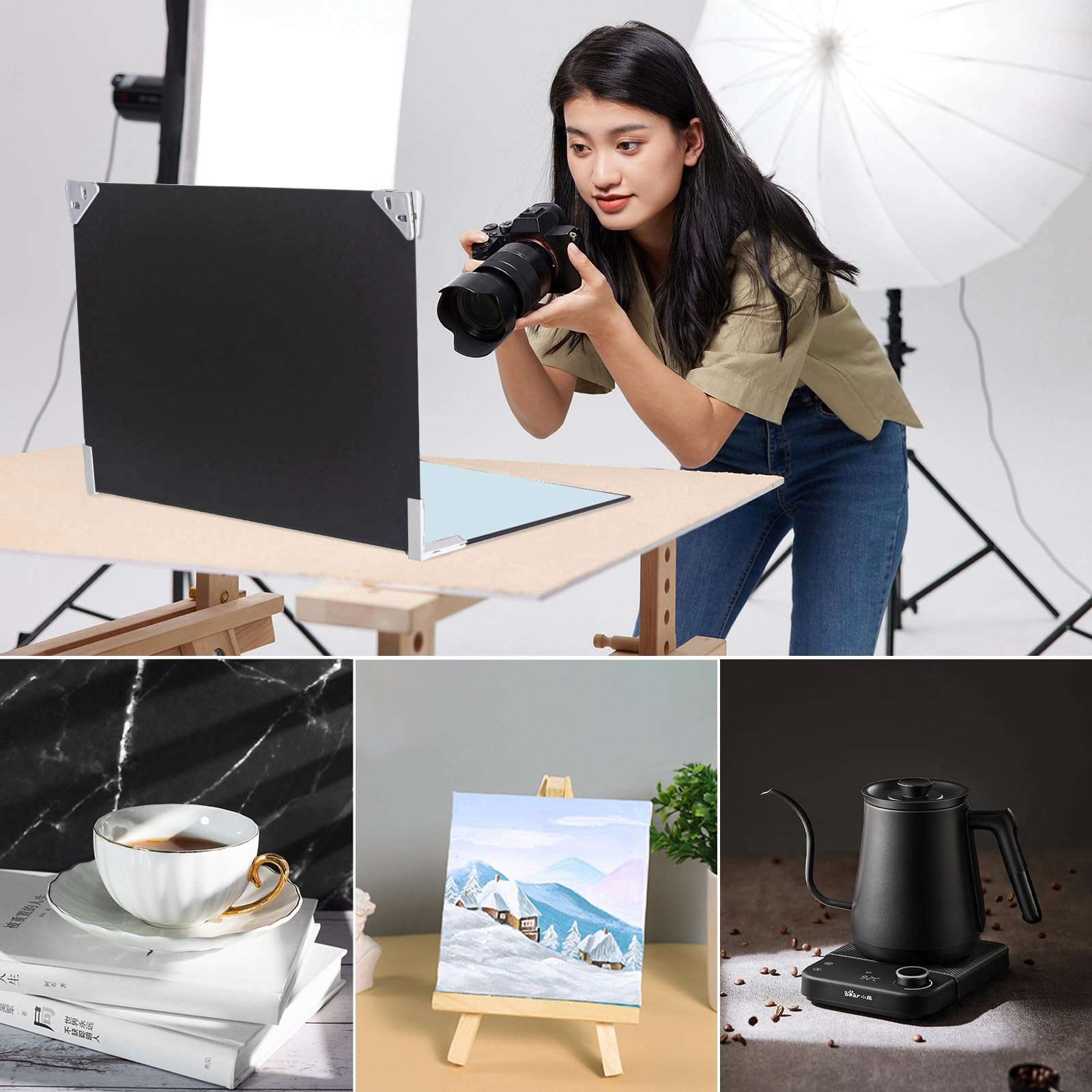 Photo Backdrops Small Product Photography 12pcs/24color Tabletop Paper Backgr…