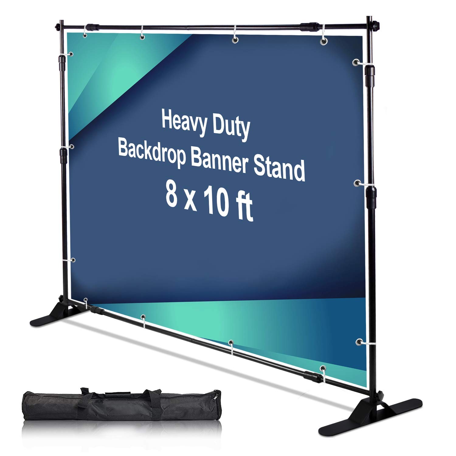 10 x 8 ft Heavy Duty Backdrop Banner Stand Kit, Adjustable Photography Step a…