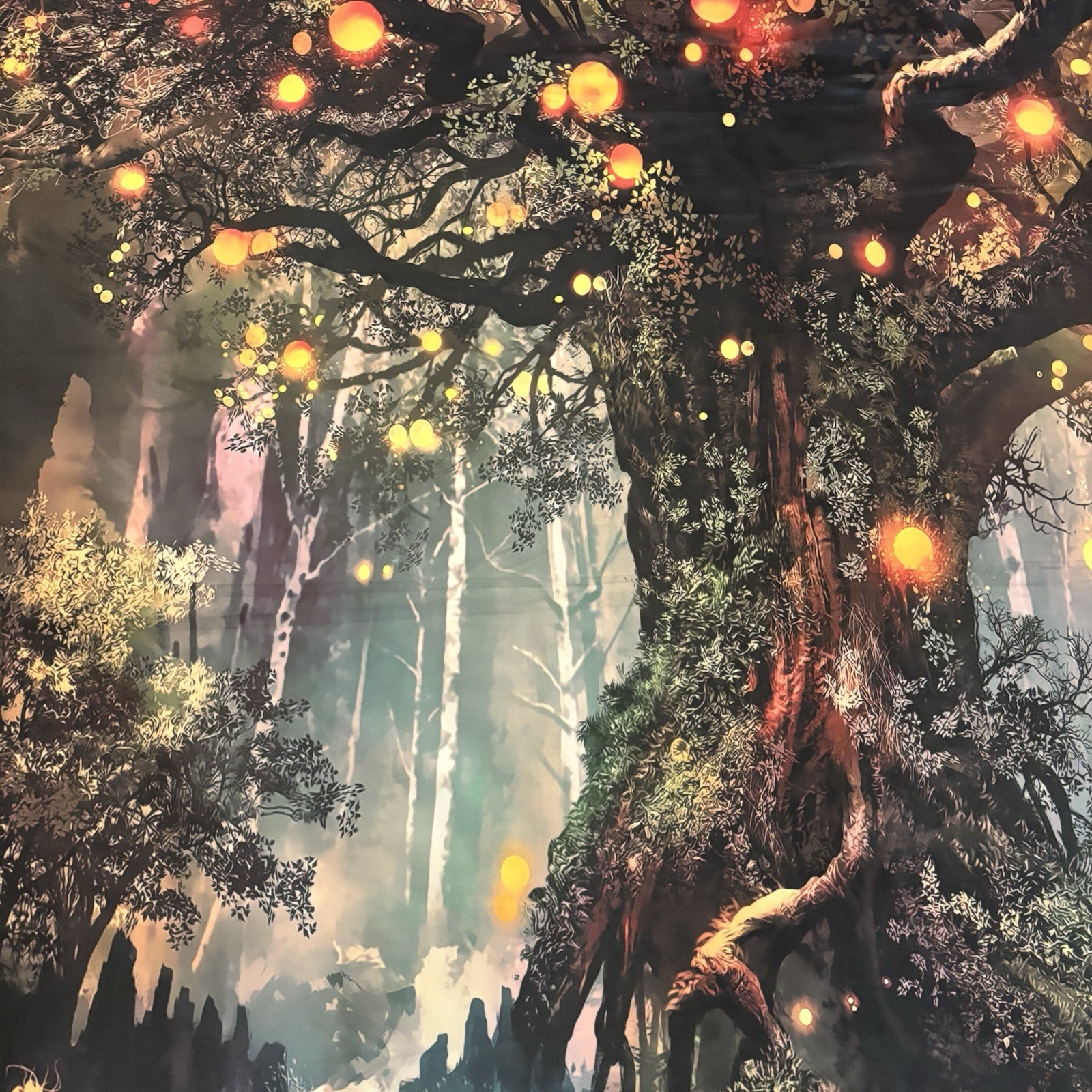 New Without Tags Backdrop Fabric 5’x5.5’ Magic Forest Dark Fantasy Wall Hanging