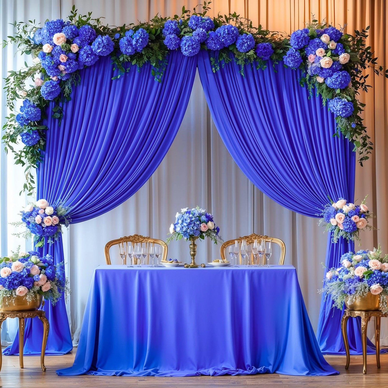 8 x 10ft Royal Blue Backdrop Curtains for Graduation Photo Backdrop Drapes Wr…