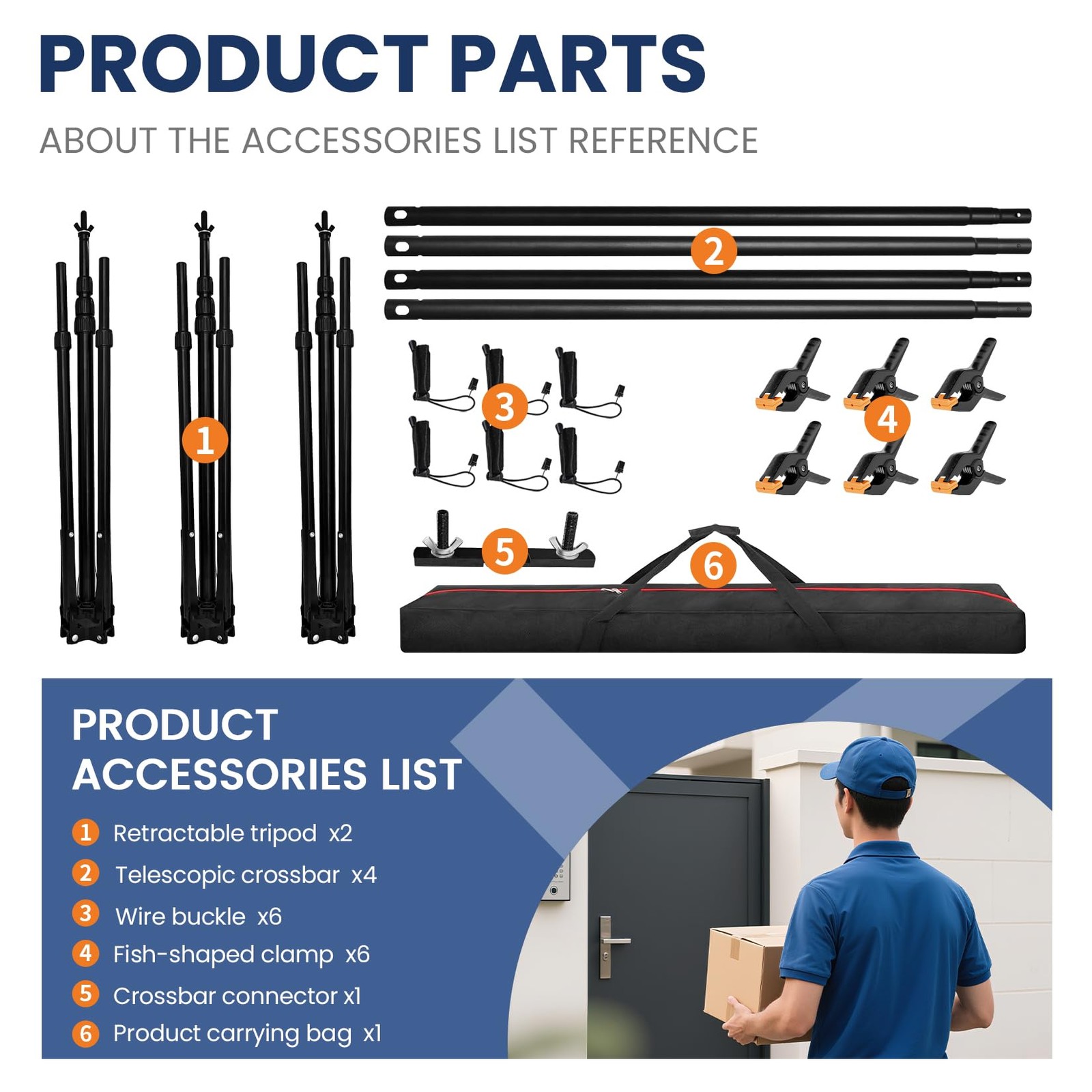8.5 x 20ft (H x W) Adjustable Photo Backdrop Stand Kit, Large Photography Bac…