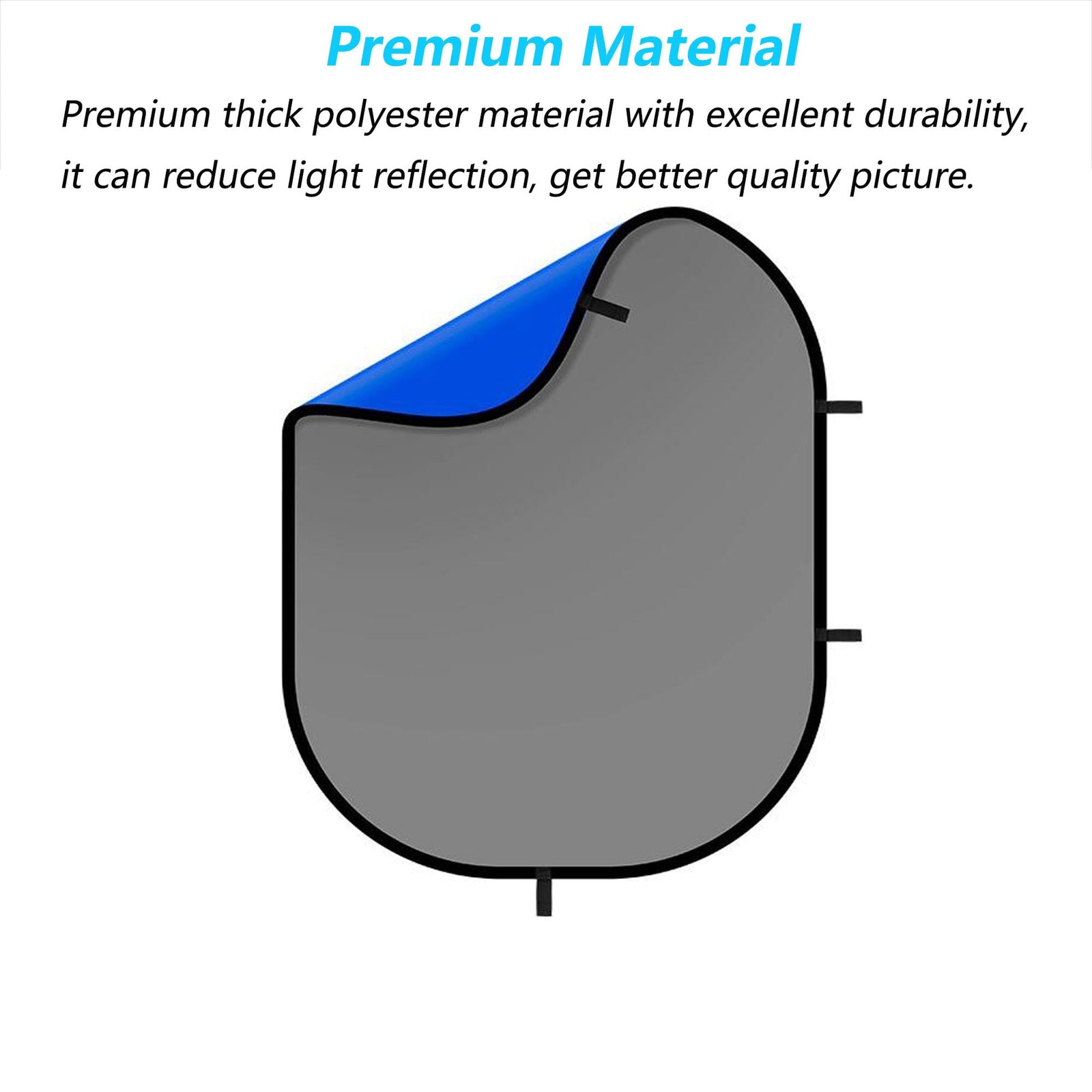 3.3x5ft/1×1.5m Chromakey Blue Grey Backdrop with 6.23ft Stand, 2-in-1 Blue Sc…