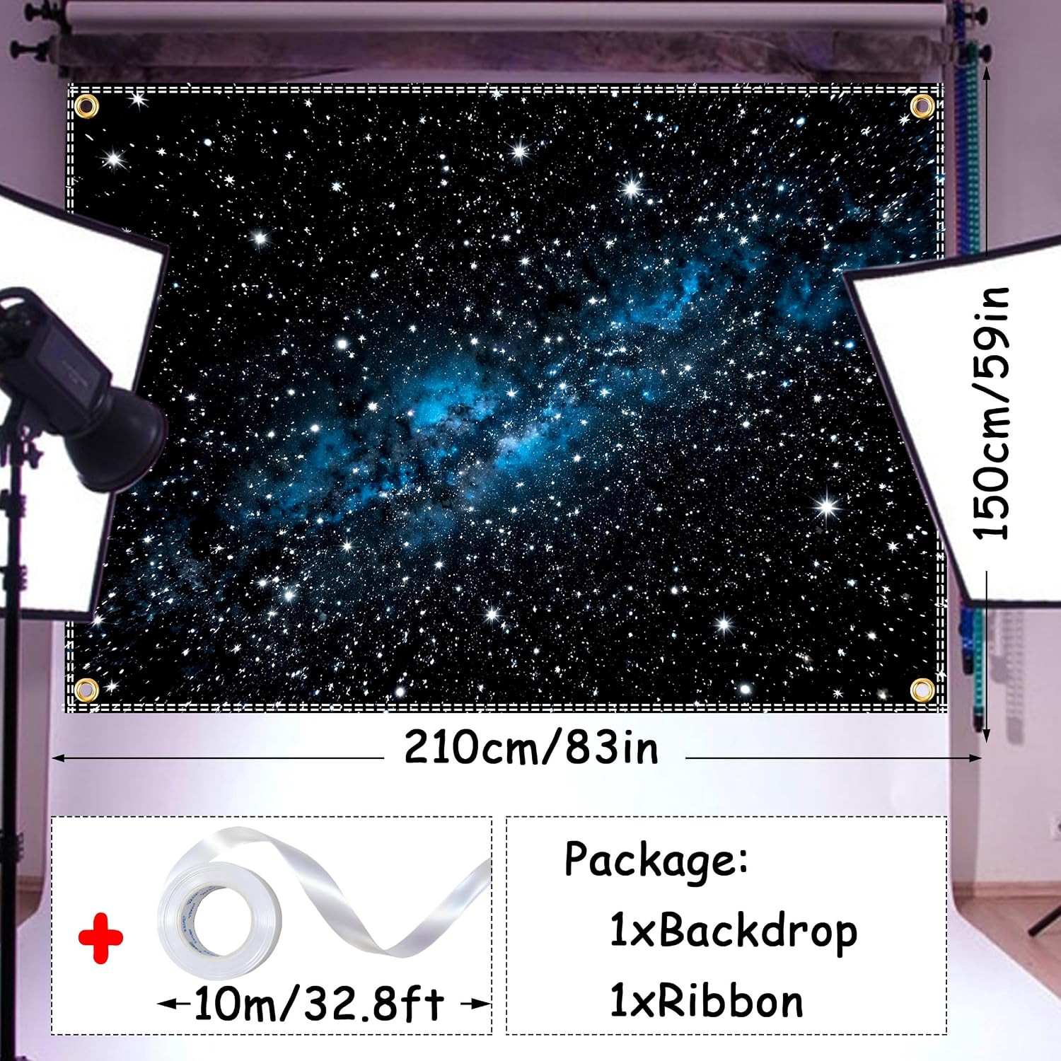 7X5Ft Space Backdrop Starry Night Sky Backdrop Polyester Universe Space Star