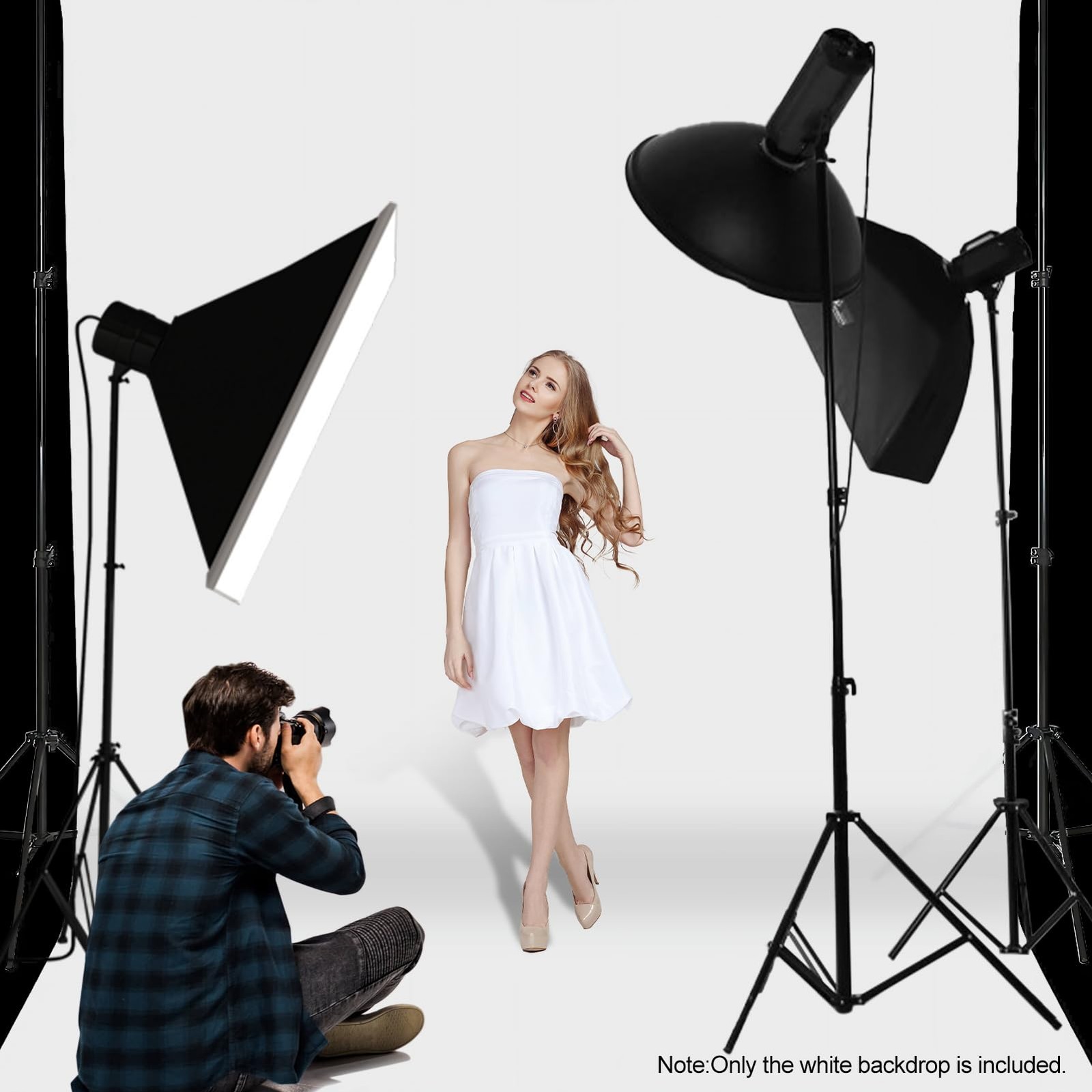 EMART 8.5×10 ft White Backdrop for Photography, Large Party 8.5x10ft,