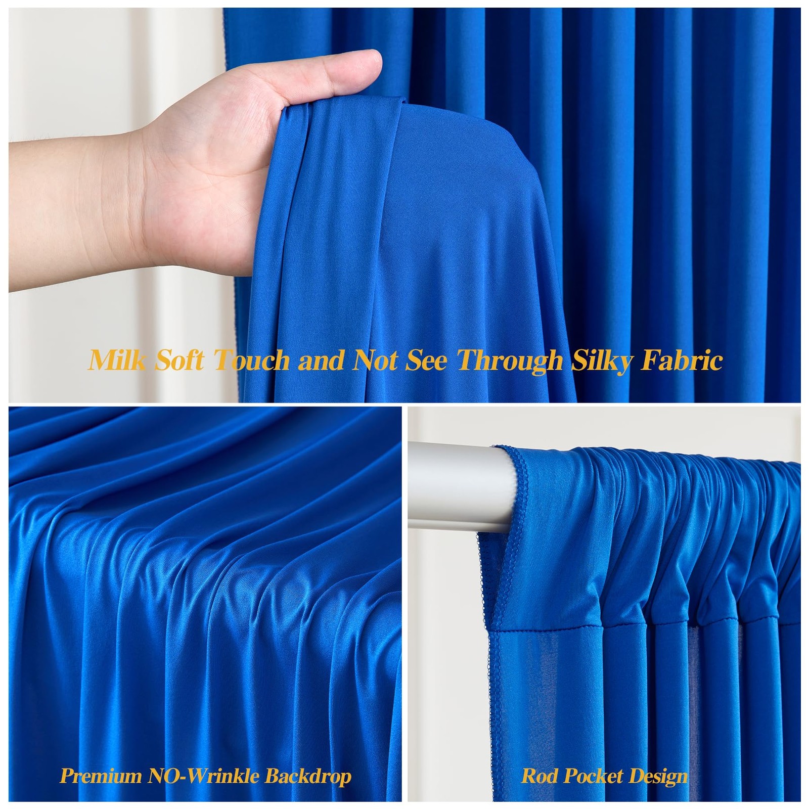 10ftx10ft Royal Blue Backdrop Curtains 2 Panels for Parties Wrinkle Free Blue…