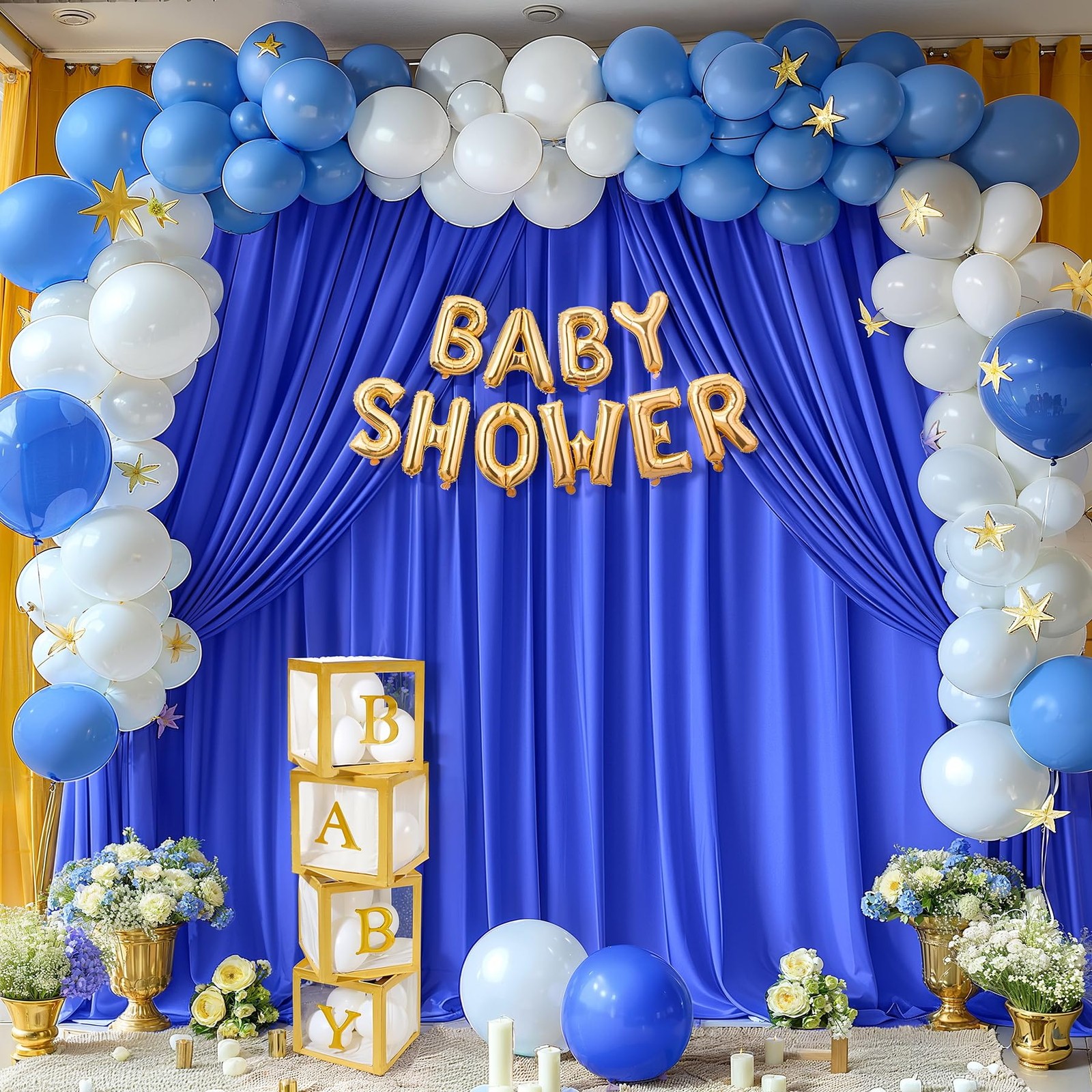 10x10ft Royal Blue Backdrop Curtain Panels Wrinkle Free Polyester Photo