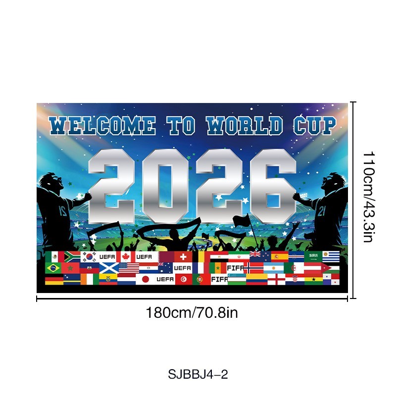 2026 WorldCup Photography Props Background Banner FootballMatch Party Decoration