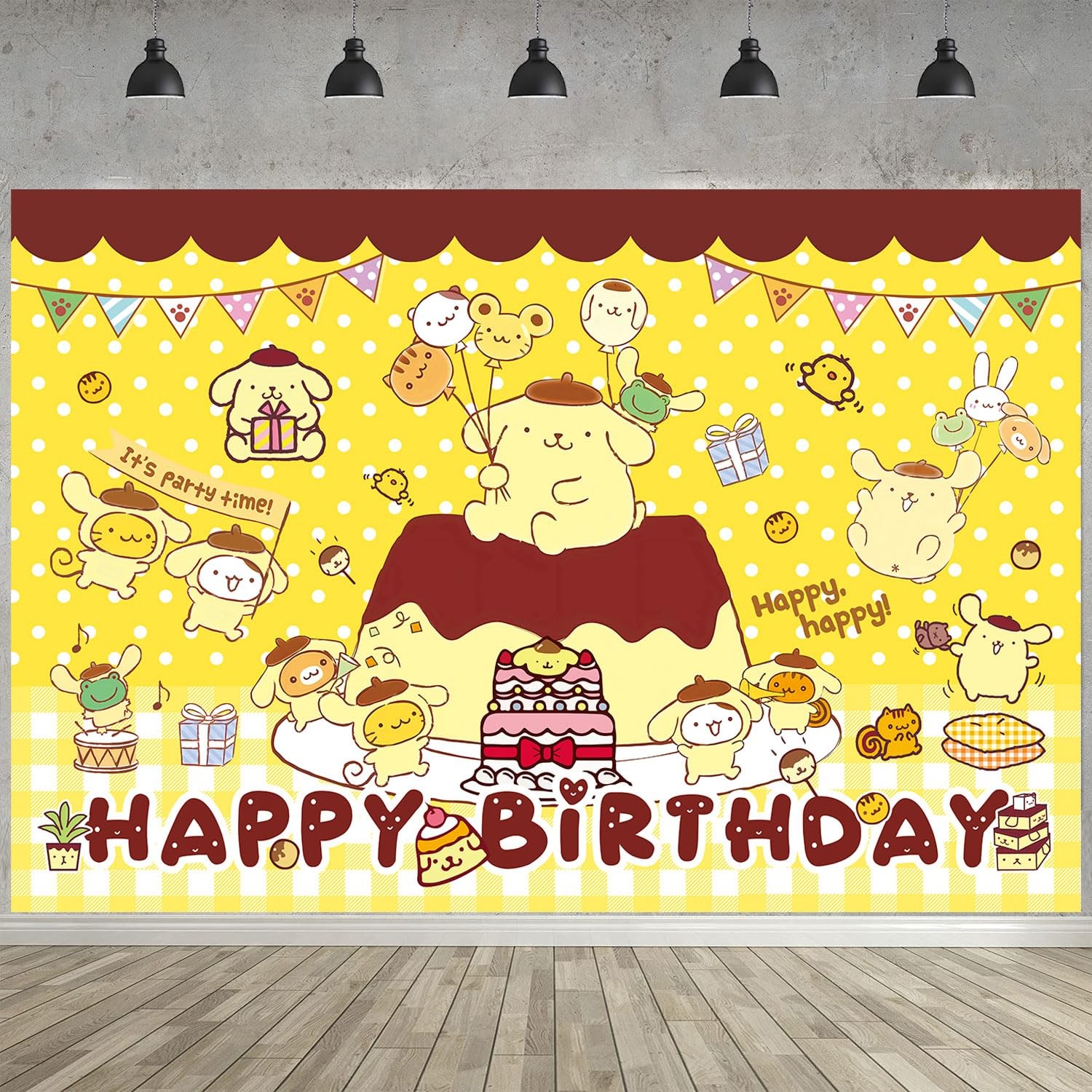 Cartoon Dog Birthday Party Decoration,Kawaii Party Photo Background 5 x 3 FT …