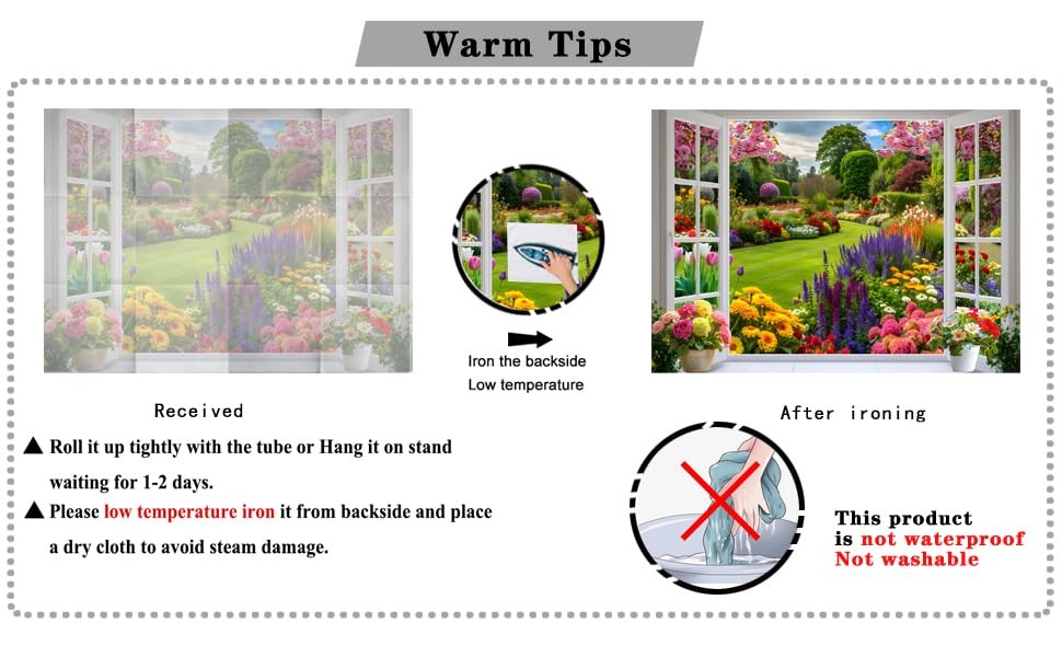 7x5ft Spring Summer Garden Window Backdrop Floral Nature Landscape Photo Backgro