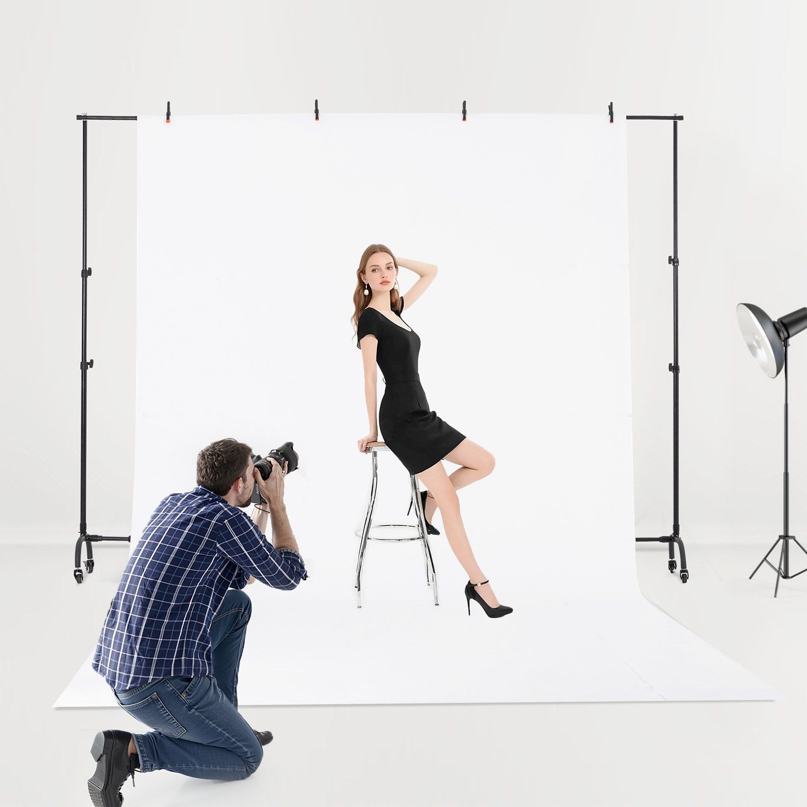 8.5x10ft Universal Backdrop Stand 10lb Weight Limit Compact Storage