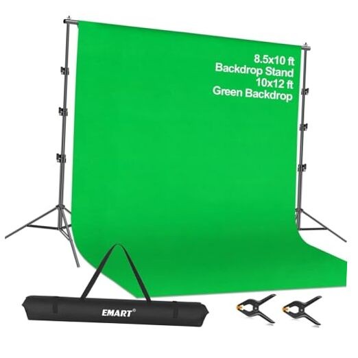 8.5 x 10ft Screen Backdrop Kit with 8.5*10ft Stand/10*12ft Backdrop Green