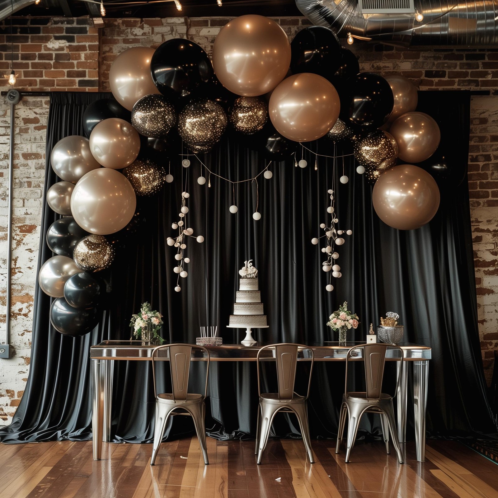 Black Polyester Backdrop Curtains 10x8FT Rod Pocket Party Photography 2 Panels
