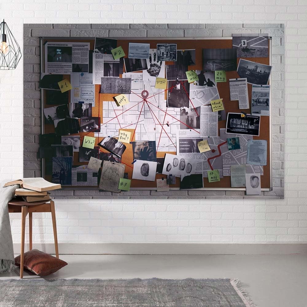 10X8ft Crime Scene Decorations Photo Backdrop Murder Mystery 10X8FT, Black