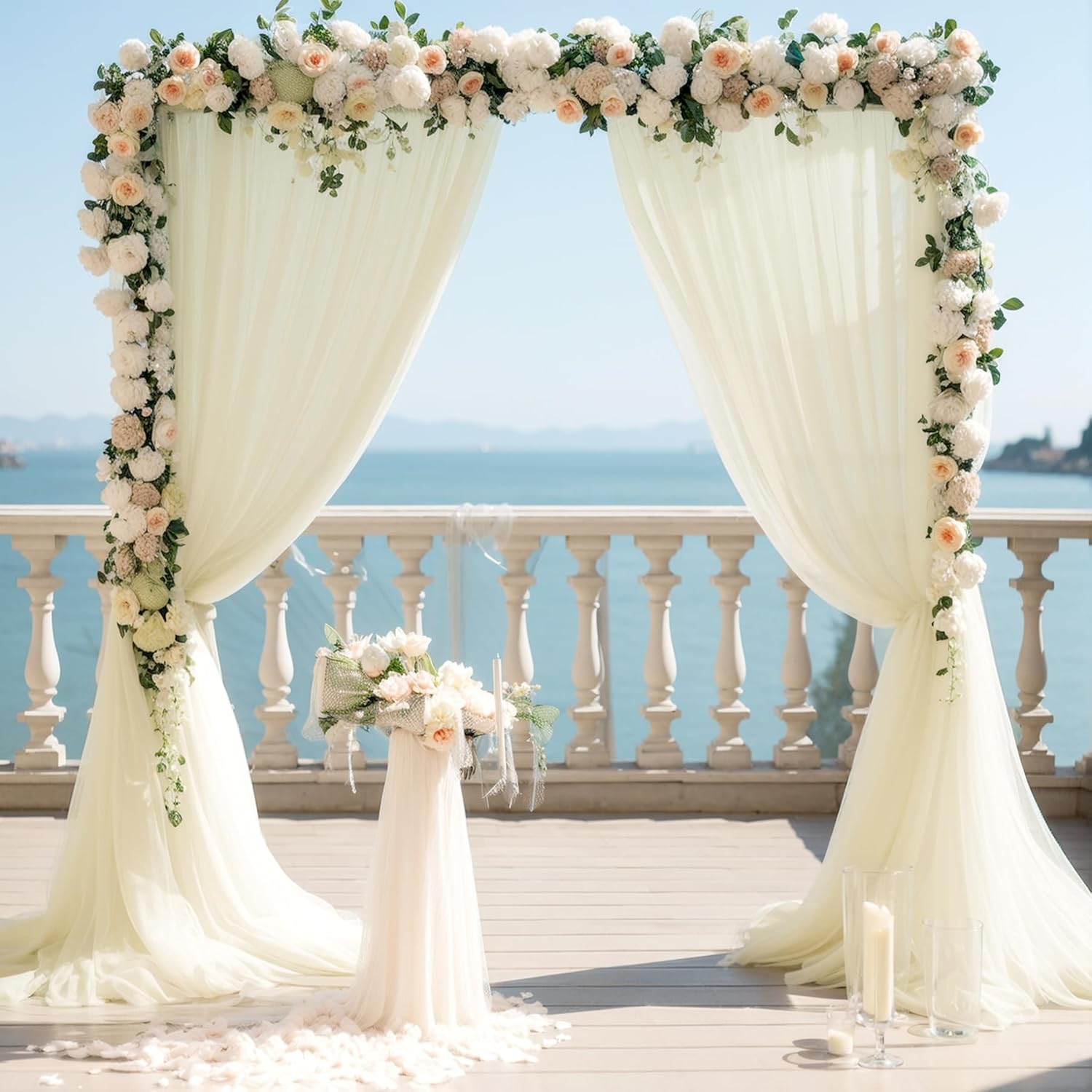 Parties 10Ft X 8Ft Sheer Backdrop Curtains for Bridal Shower Birthday Baby Showe