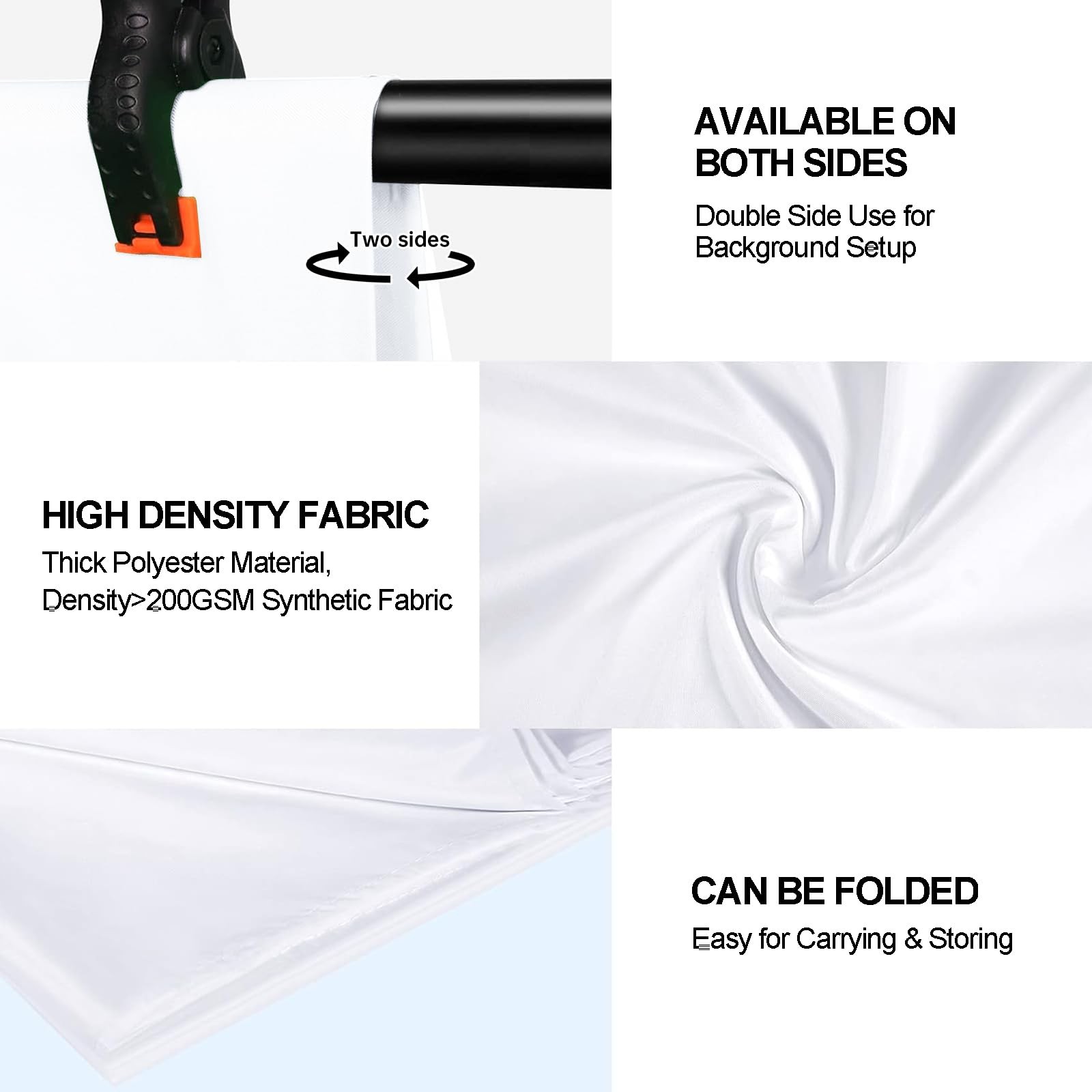 10×12 Ft White Backdrop Photography Cloth Screen Studio Portrait Photo Video