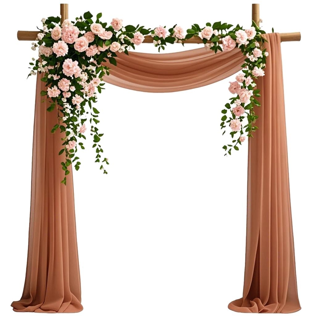 Russet Chiffon Sheer Wedding Arch Draping Fabric Curtain 29 In x 20ft