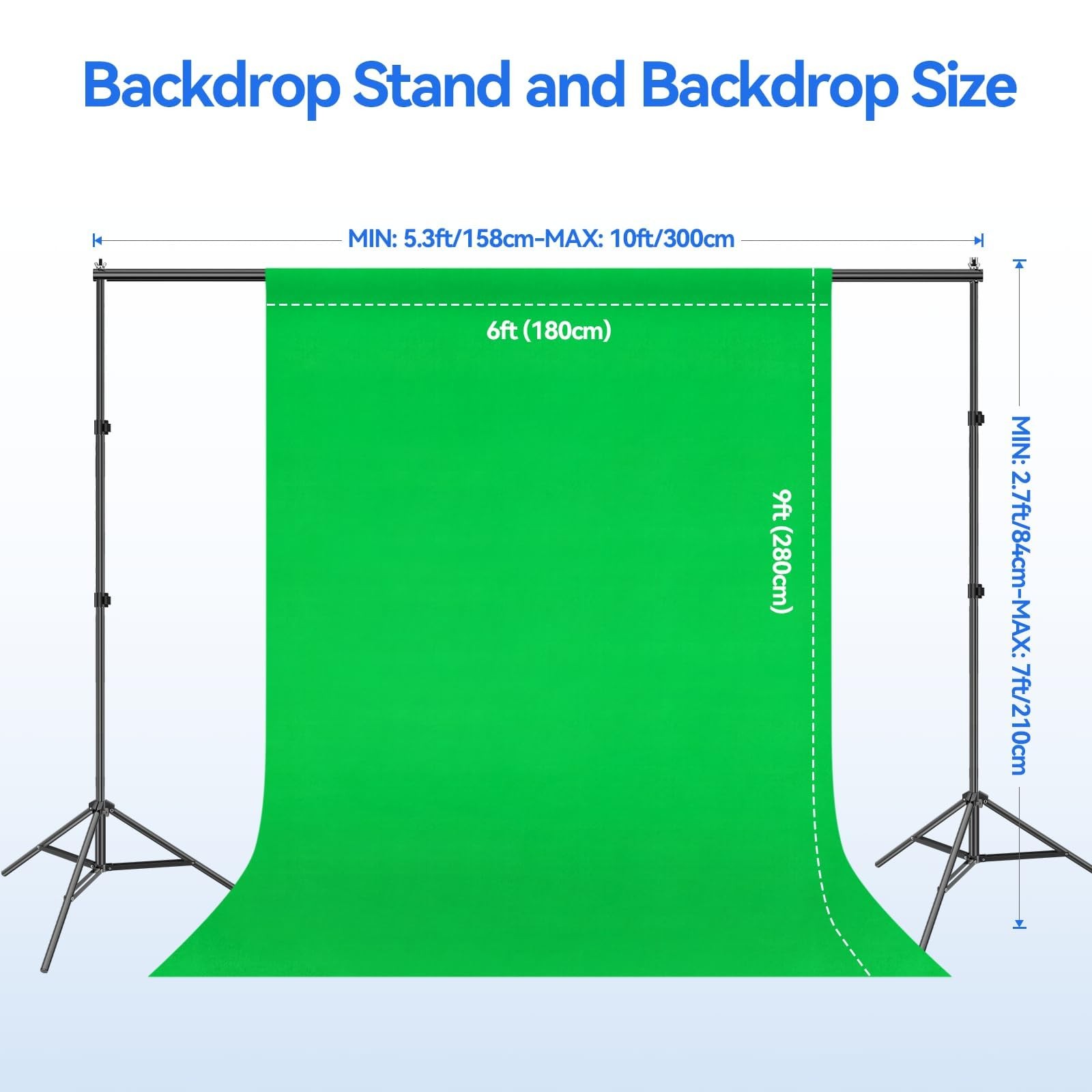 7 x 10ft Green Screen Backdrop Kit with Tripod Stand, Photography Background …