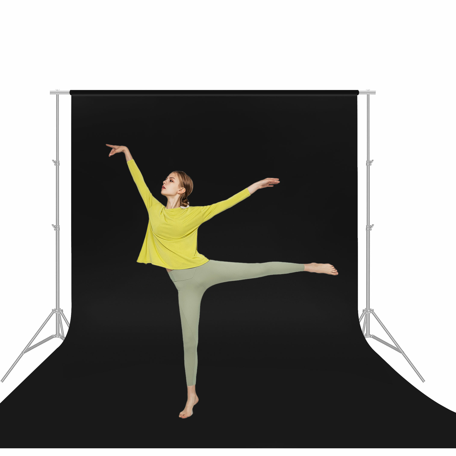 Black Screen Pure Muslin Backdrop Background for Photo Studio 6.56ft 10ft 20ft