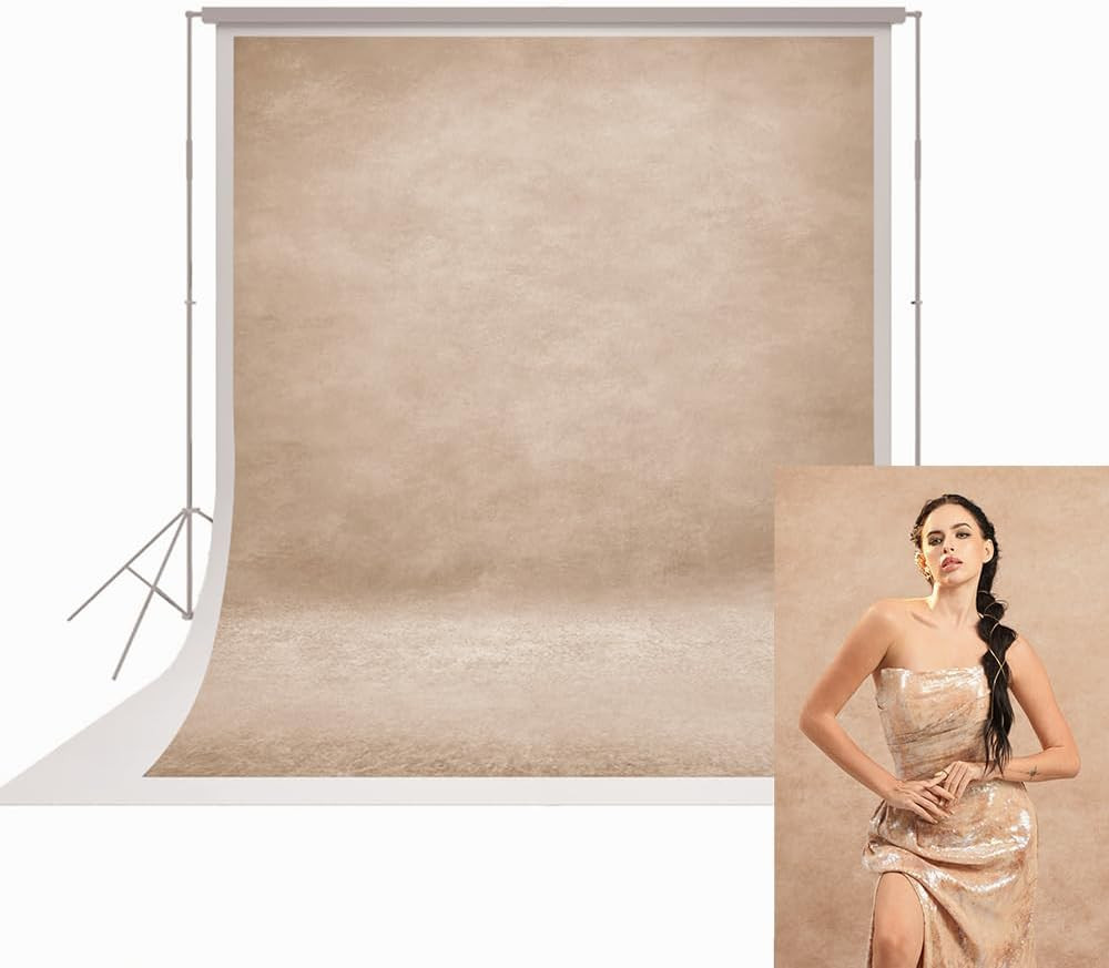8X16Ft Beige Abstract Textured Professional Photography Backdrop Fabric for Stud