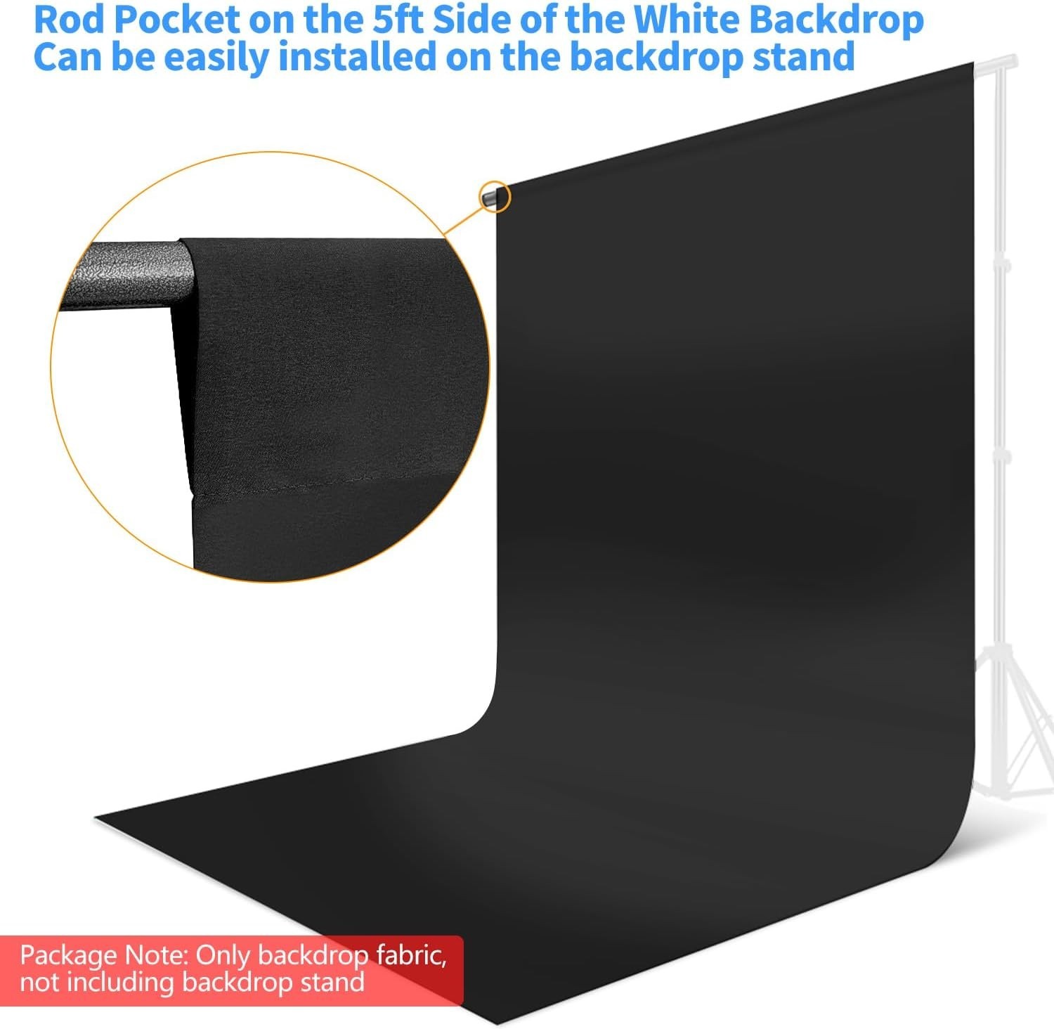 5×7 ft Black Photo Backdrop – Perfect for Professional Photography & Parties