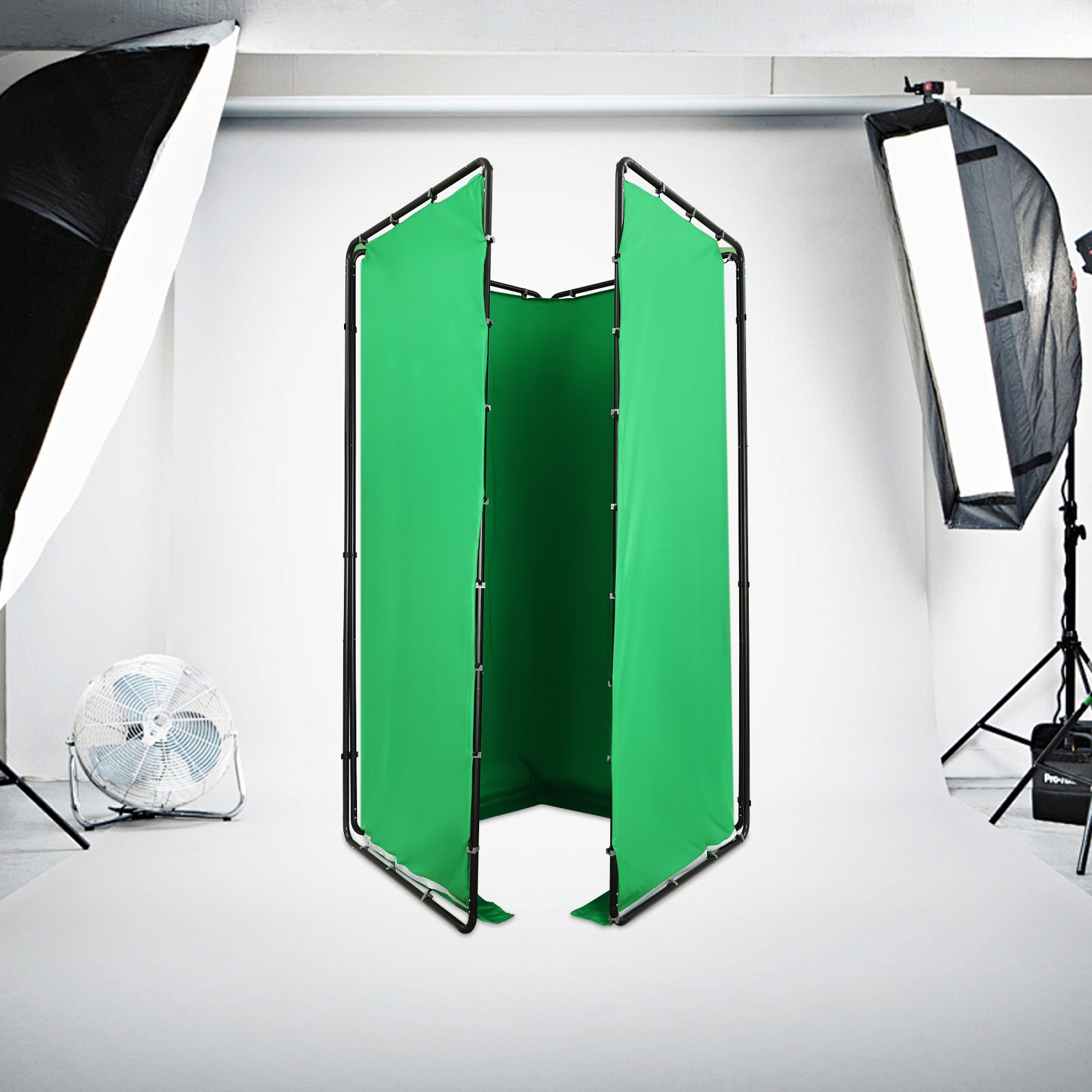 12.73*7.55ft Photography Backdrop Stand Kit with Green Cloth For Photo Studio