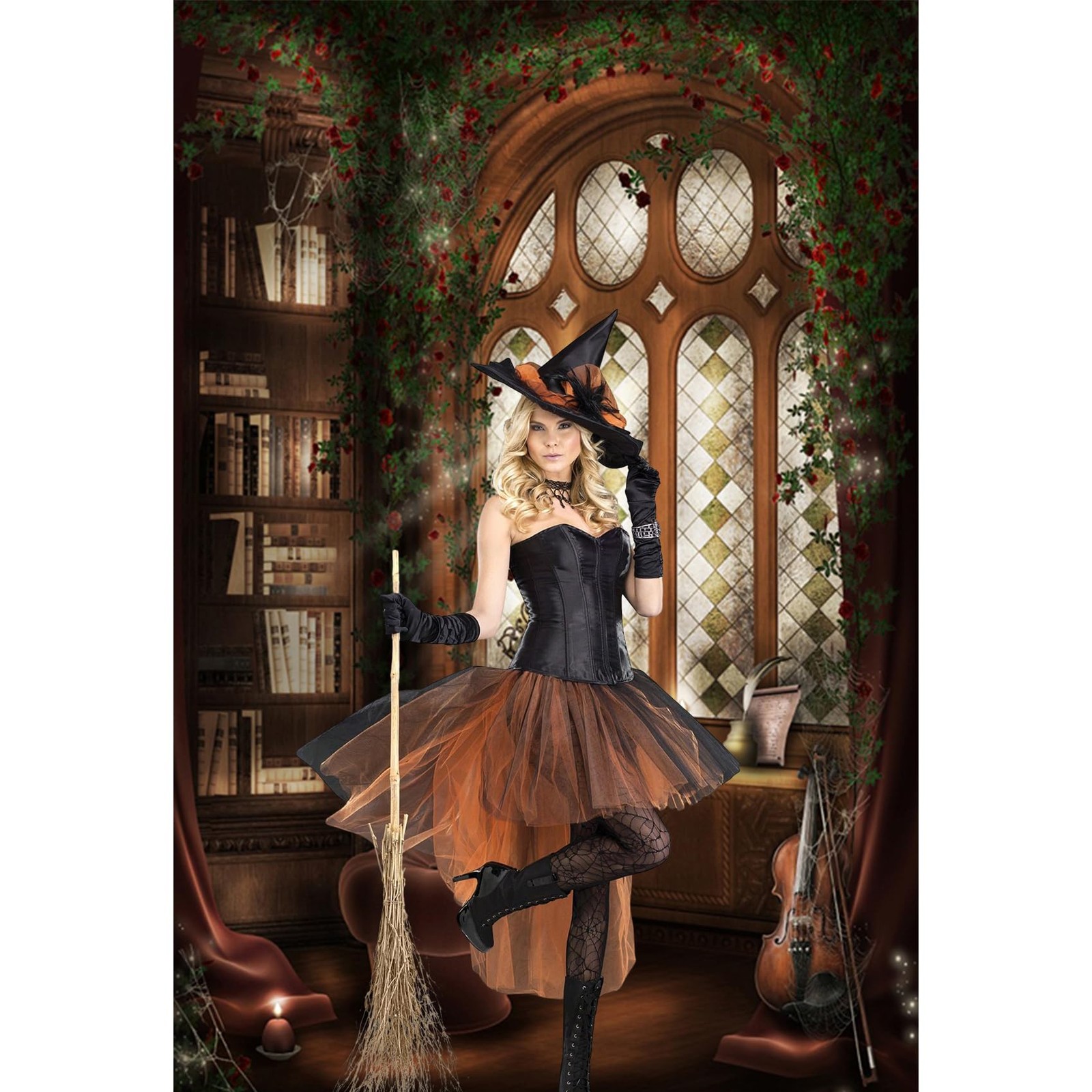 Magic Library Interior Blackboard Backdrop 5×7 Feet Photography Background