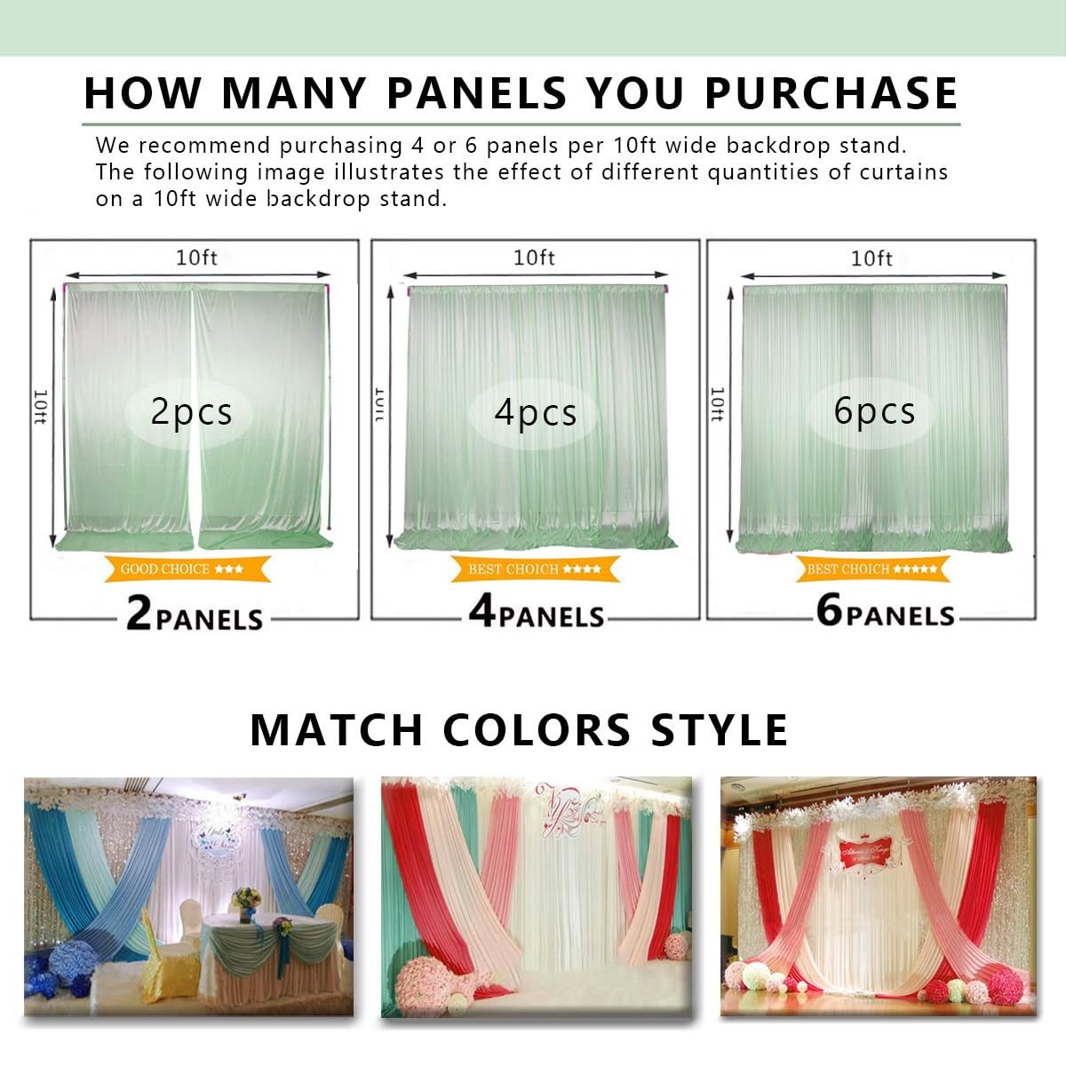 SweetEasy 2packs 5x10ft Photography Backdrop 2pcs 5ft(W)*10ft(H), Sagegreen