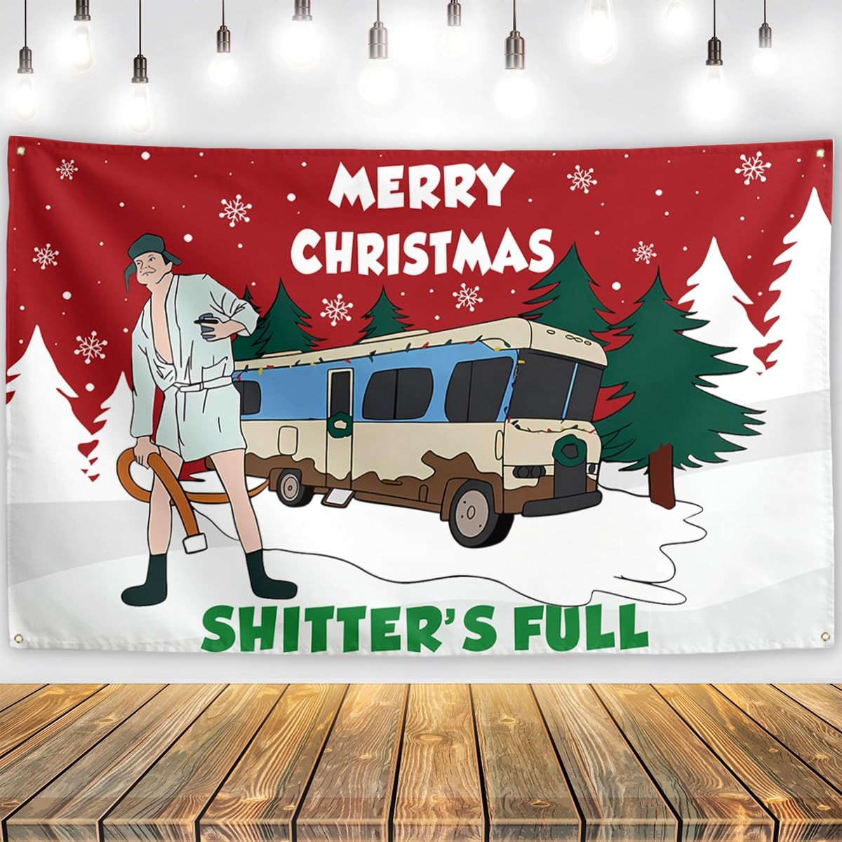 Griswold Family Cousin Eddie Christmas Banner – Funny Xmas Decor for Home Party