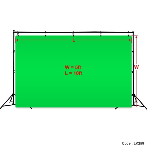 5’x10′ Green Photography Backdrop Photo Stand Muslin Kit