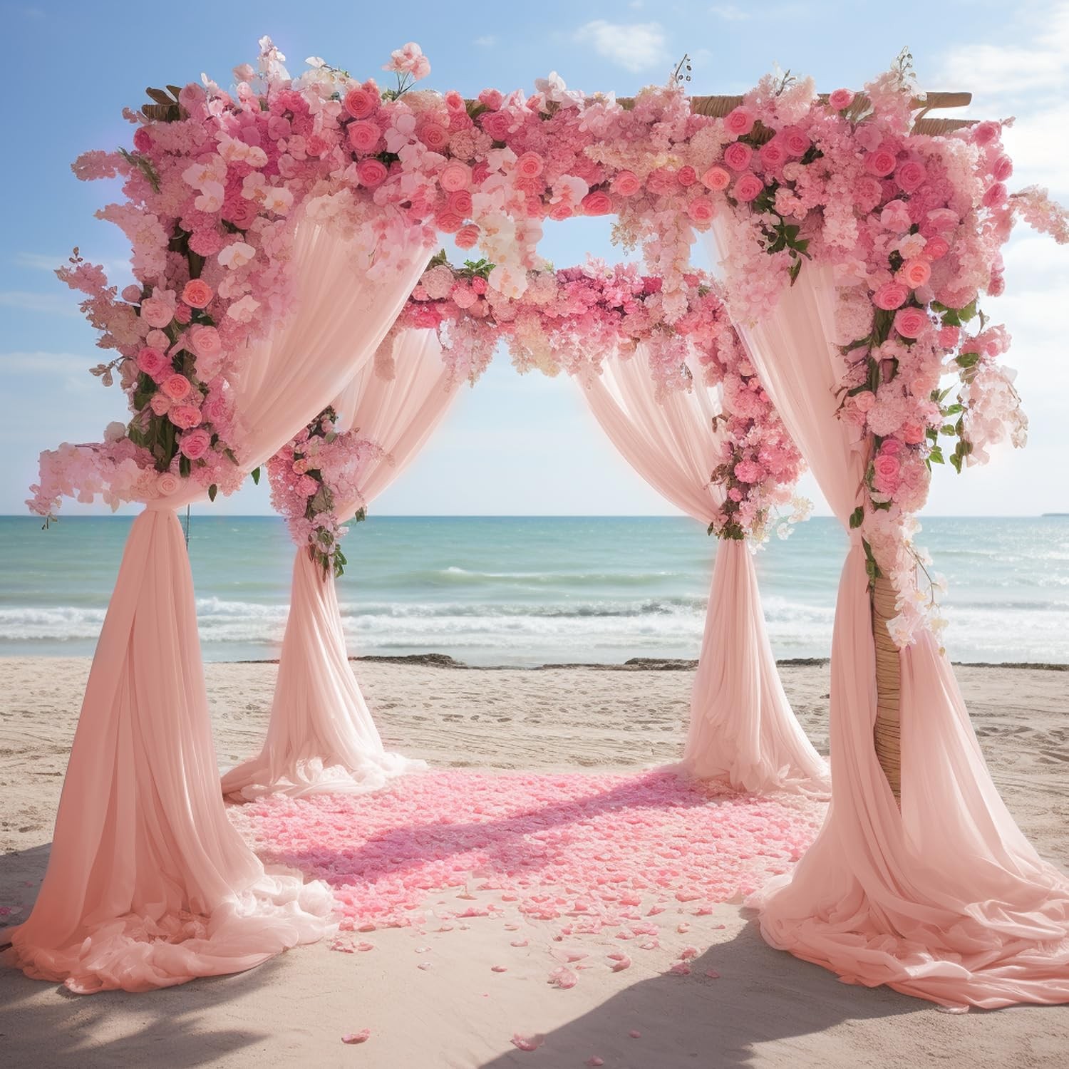 Wedding Arch Draping Fabric 28.7 Inch x 20 FT Blush Sheer Backdrop Decor