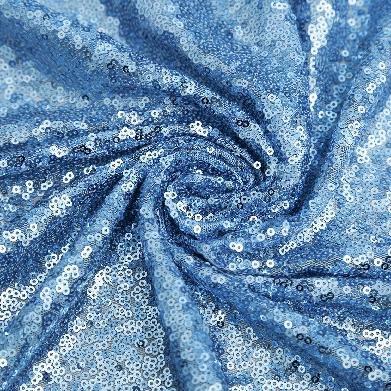 Baby Blue Sequin Backdrop Curtain 7ft x 7ft Glitter Photo Background | Glitter P