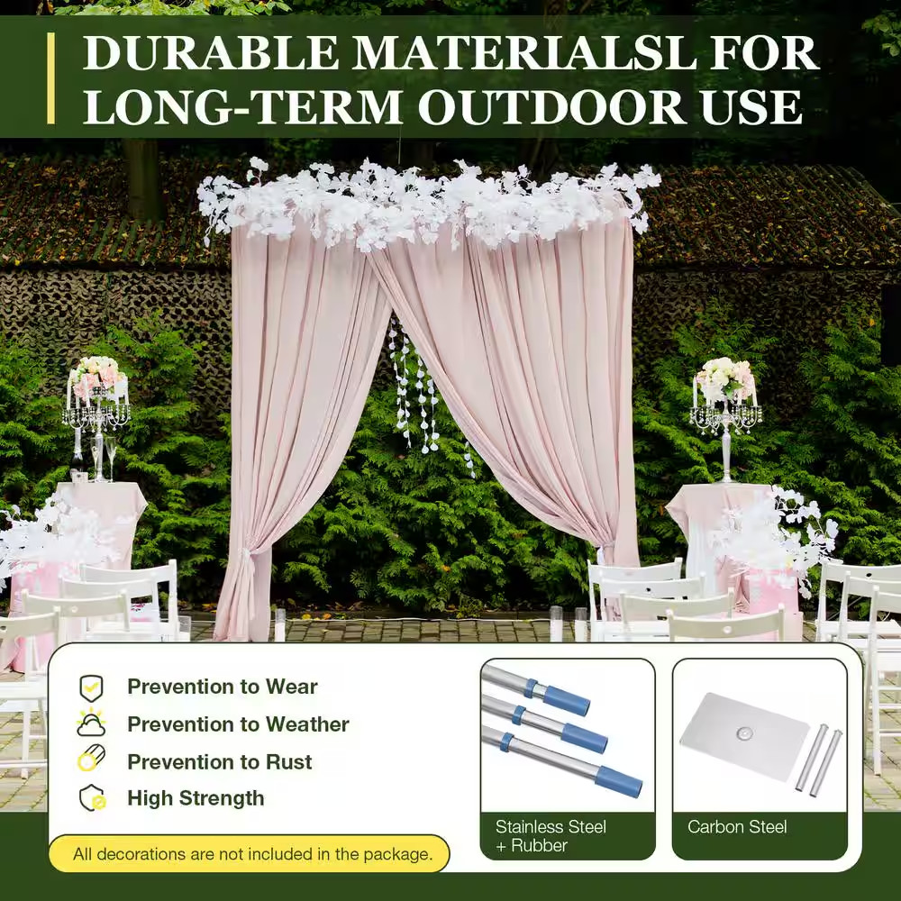 118 In. X 118 In. Stainless Steel Professional Backdrop Stand Pipe Kit Height Ad