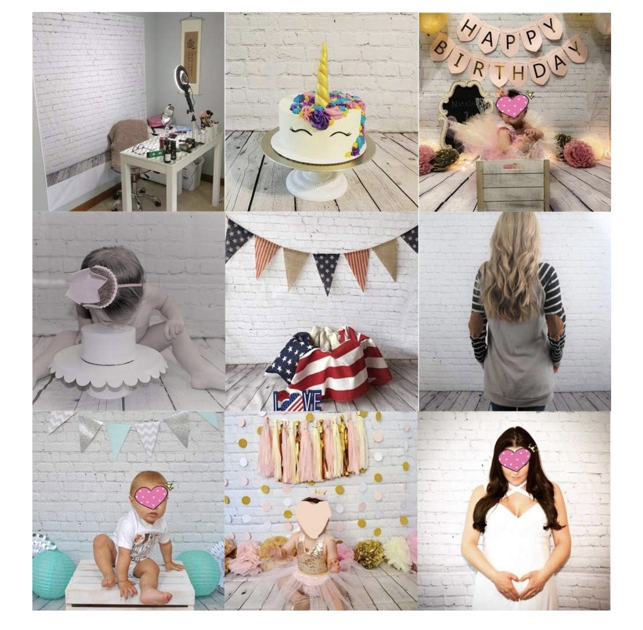 5X7ft White Brick Wall Photography Must Have Vinyl Backdrop Advertising DIY