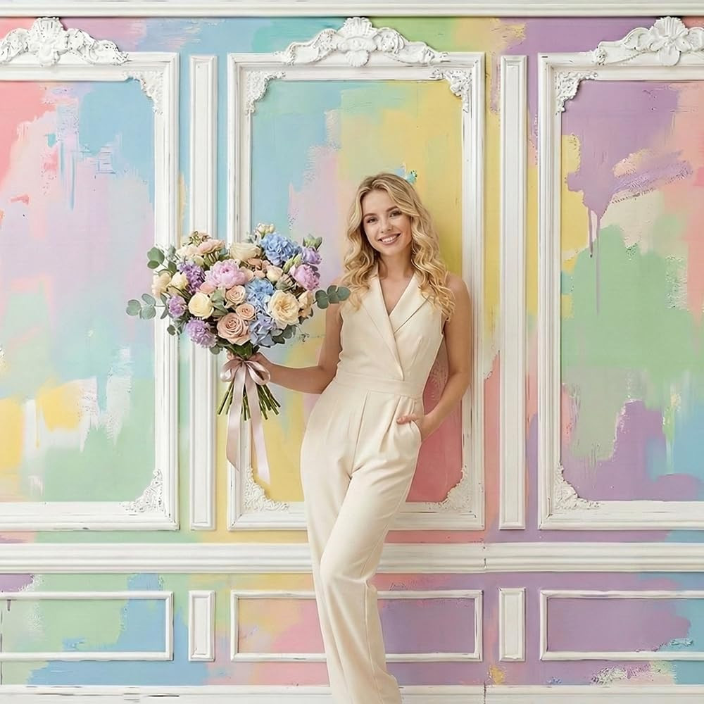 Colorful Classic Wall Backdrops Indoor Color Painting Style Photo Background Por