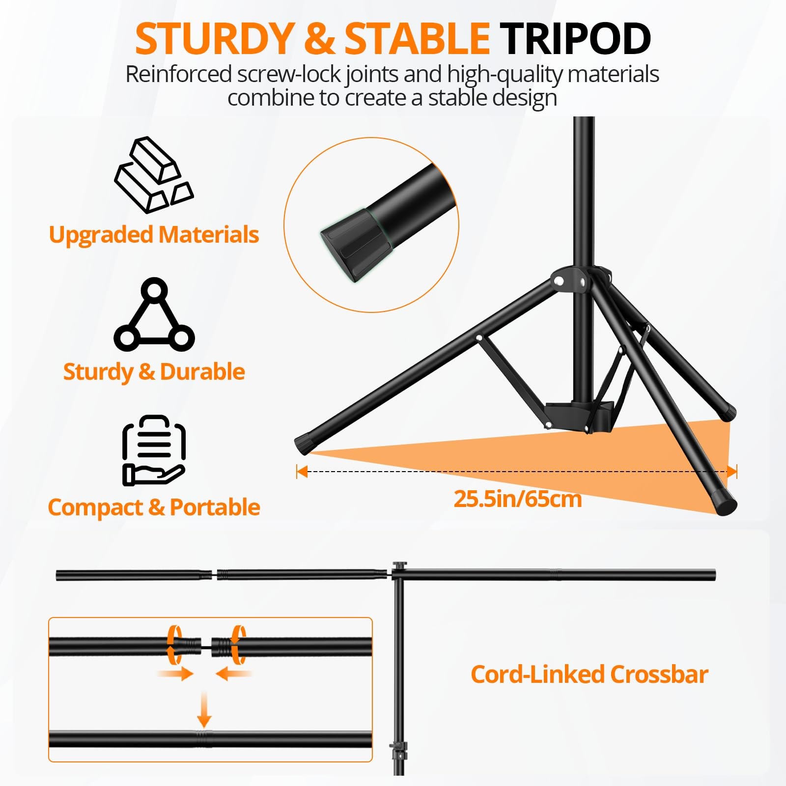 5×7 Ft Portable Green Screen Backdrop Kit TShaped Stand 5 Clamps Bag