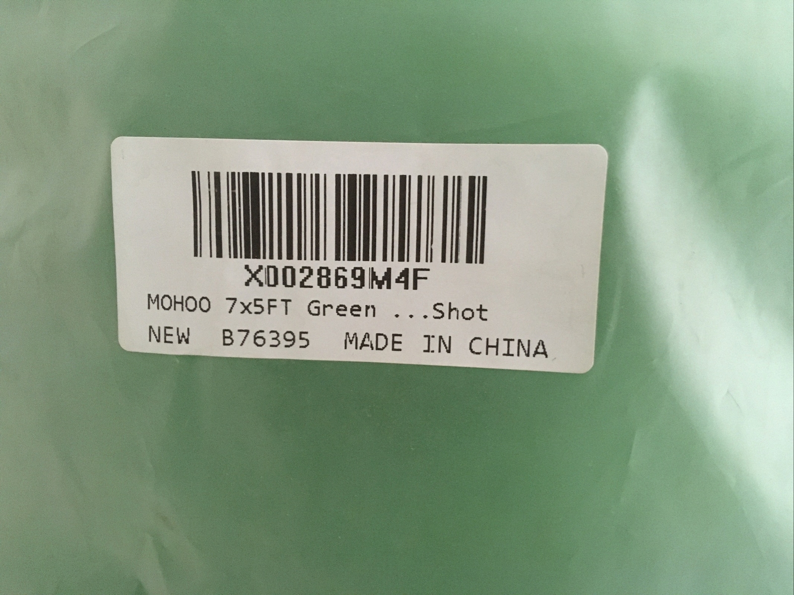 MOHOO GREEN SHEET FOR PHOTOGRAPHY 5 X 7 FEET WITH CLIPS NEW IN PACKAGE